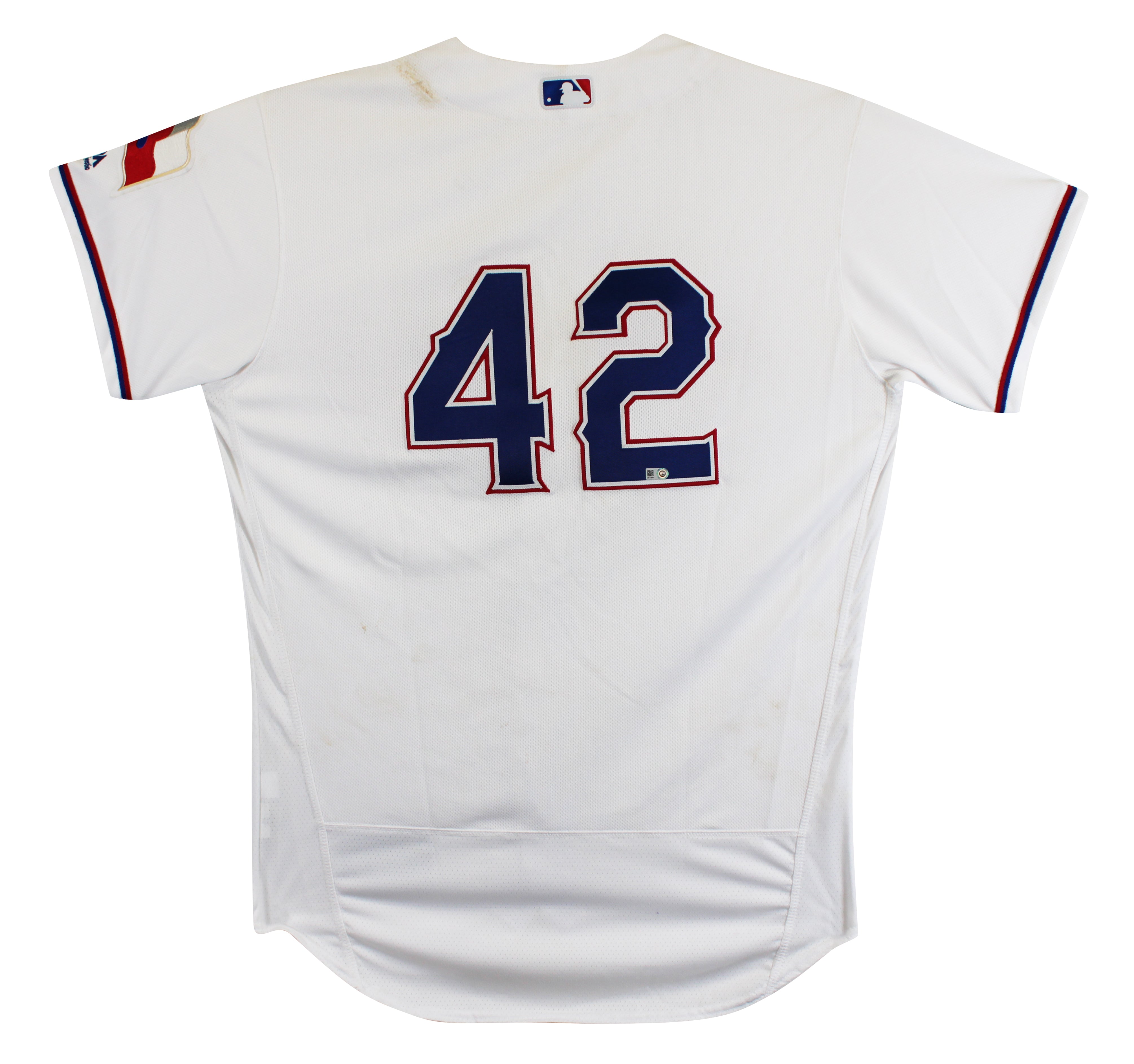 Rougned Odor Game Used Jackie Robinson Day White Majestic Flexbase Jersey MLB