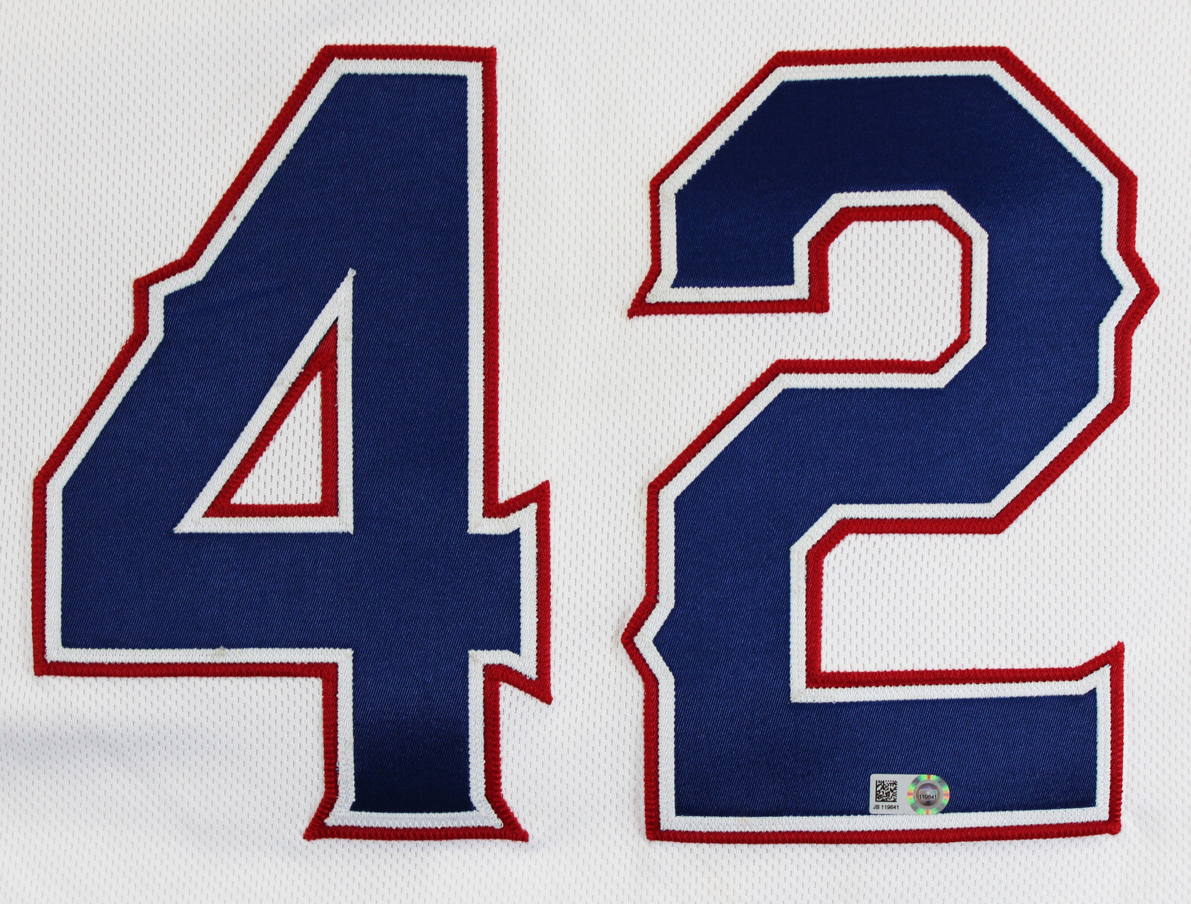 Rougned Odor Game Used Jackie Robinson Day White Majestic Flexbase Jersey MLB