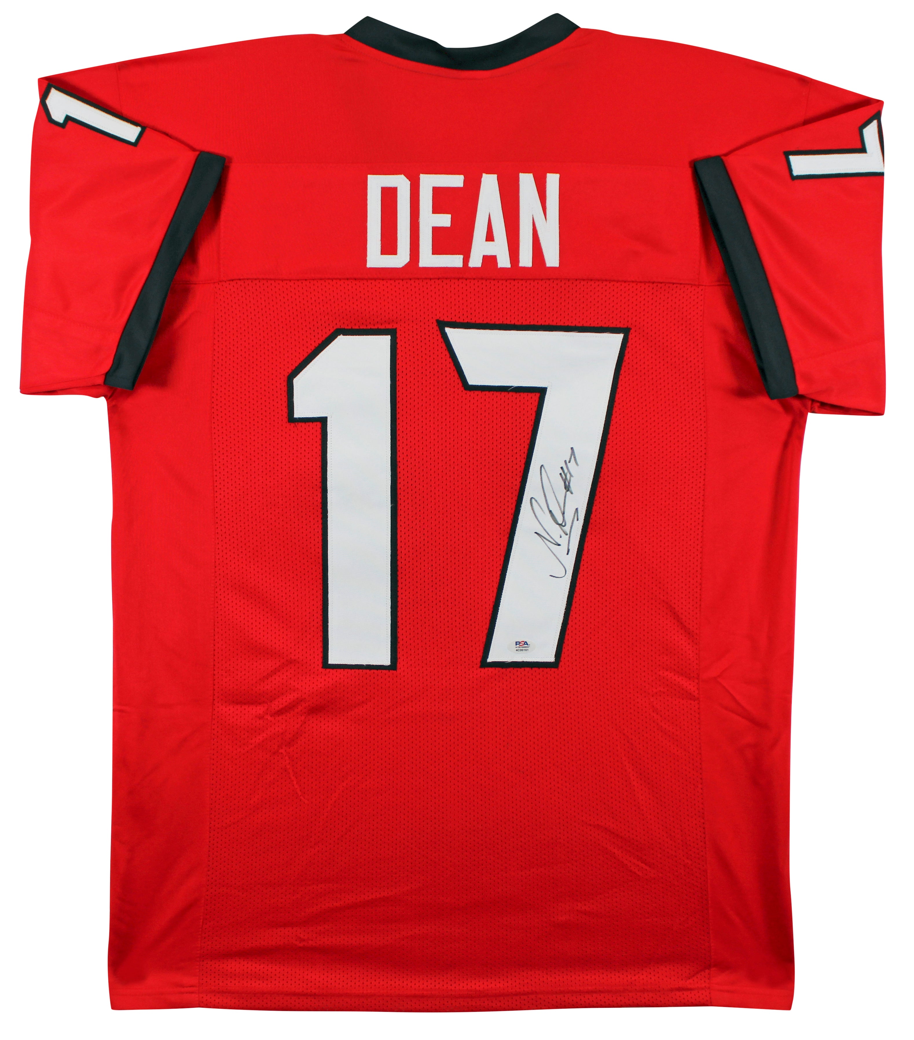 Georgia Nakobe Dean Authentic Signed Red Pro Style Jersey PSA/DNA Itp