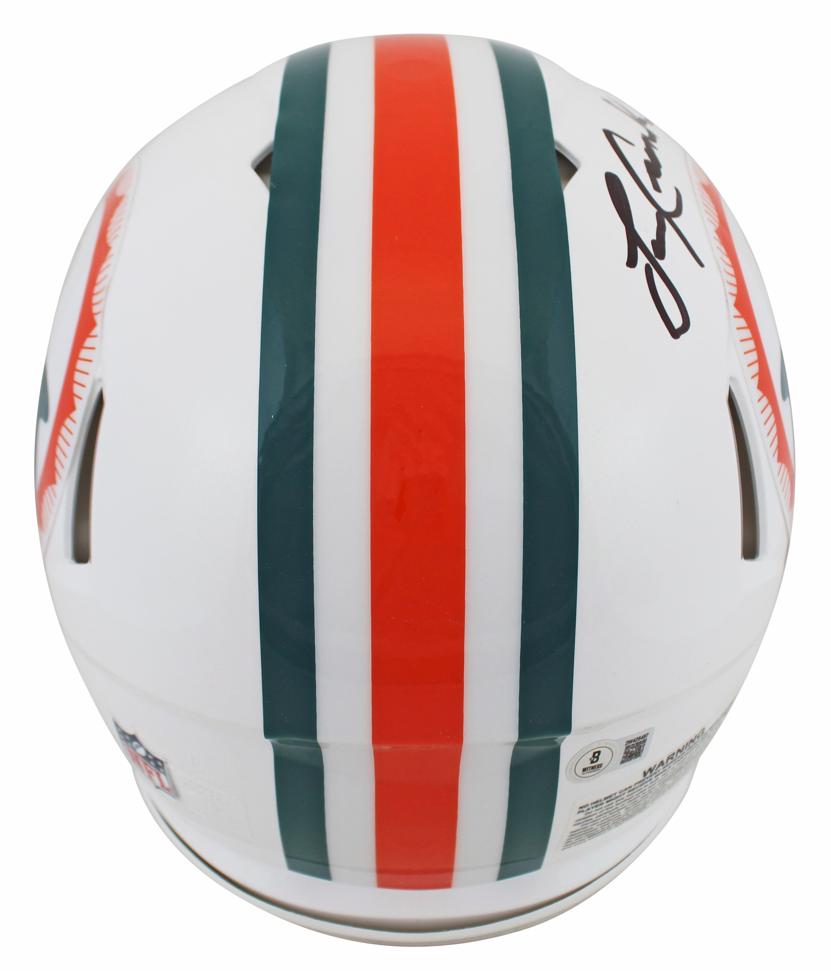 Dolphins Larry Csonka Signed Tribute Full Size Speed Proline Helmet W/ Case BAS