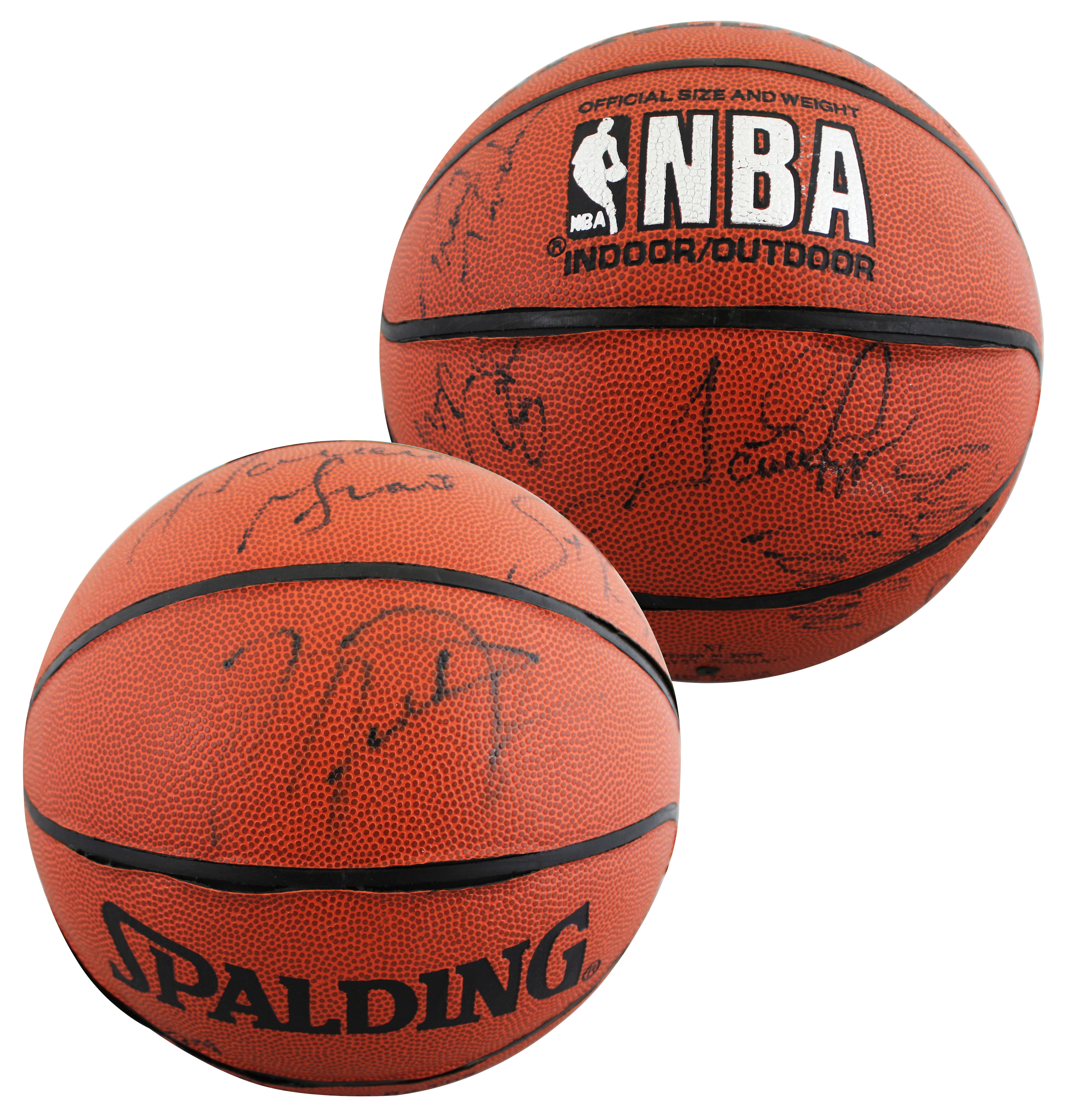 1992-93 Bulls (10) Jordan, Pippen +8 Signed Spalding I/O Basketball BAS #AE64472
