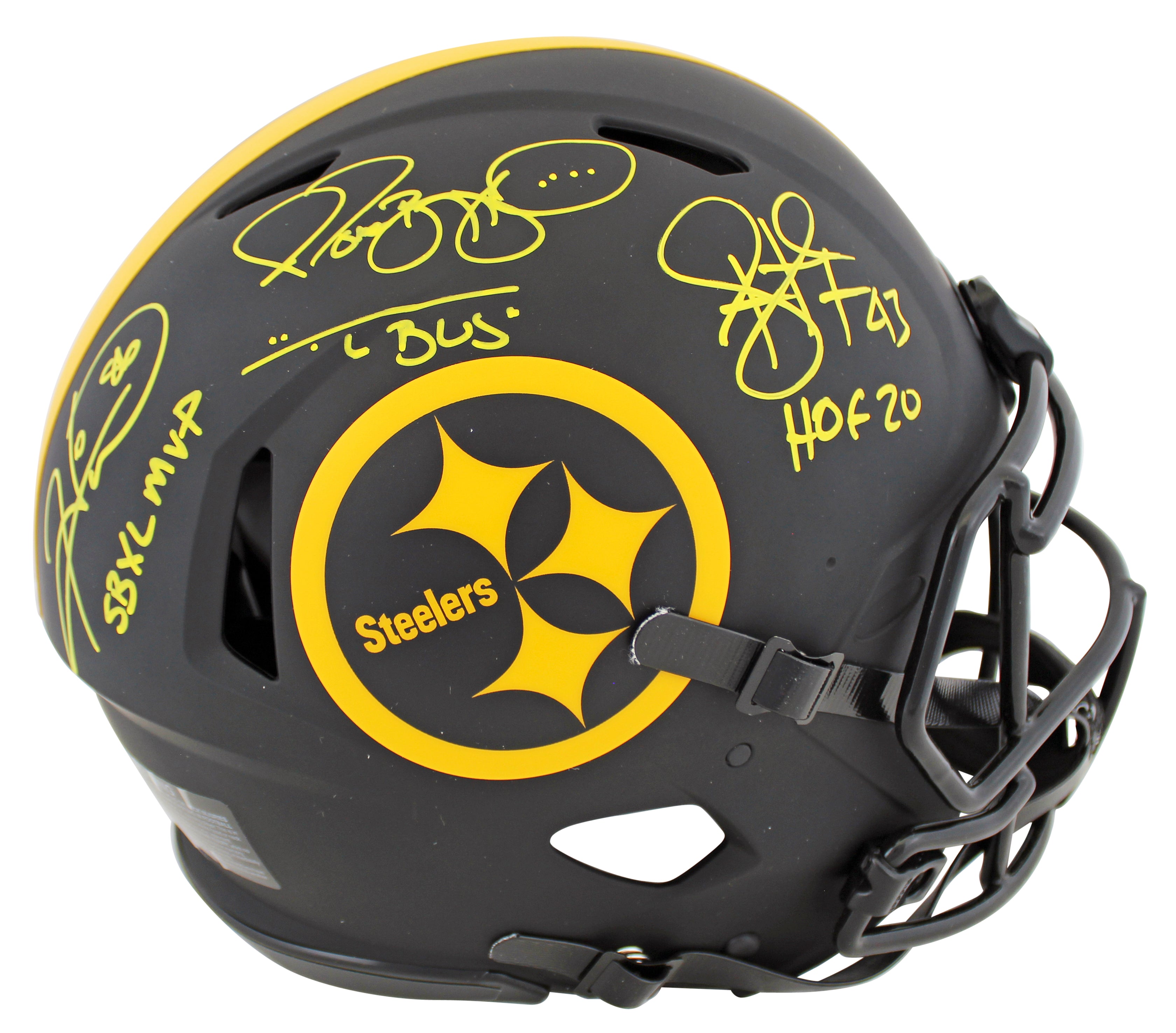 (3) Bettis, Ward & Polamalu Signed Eclipse F/S Speed Proline Helmet W/ Case BAS