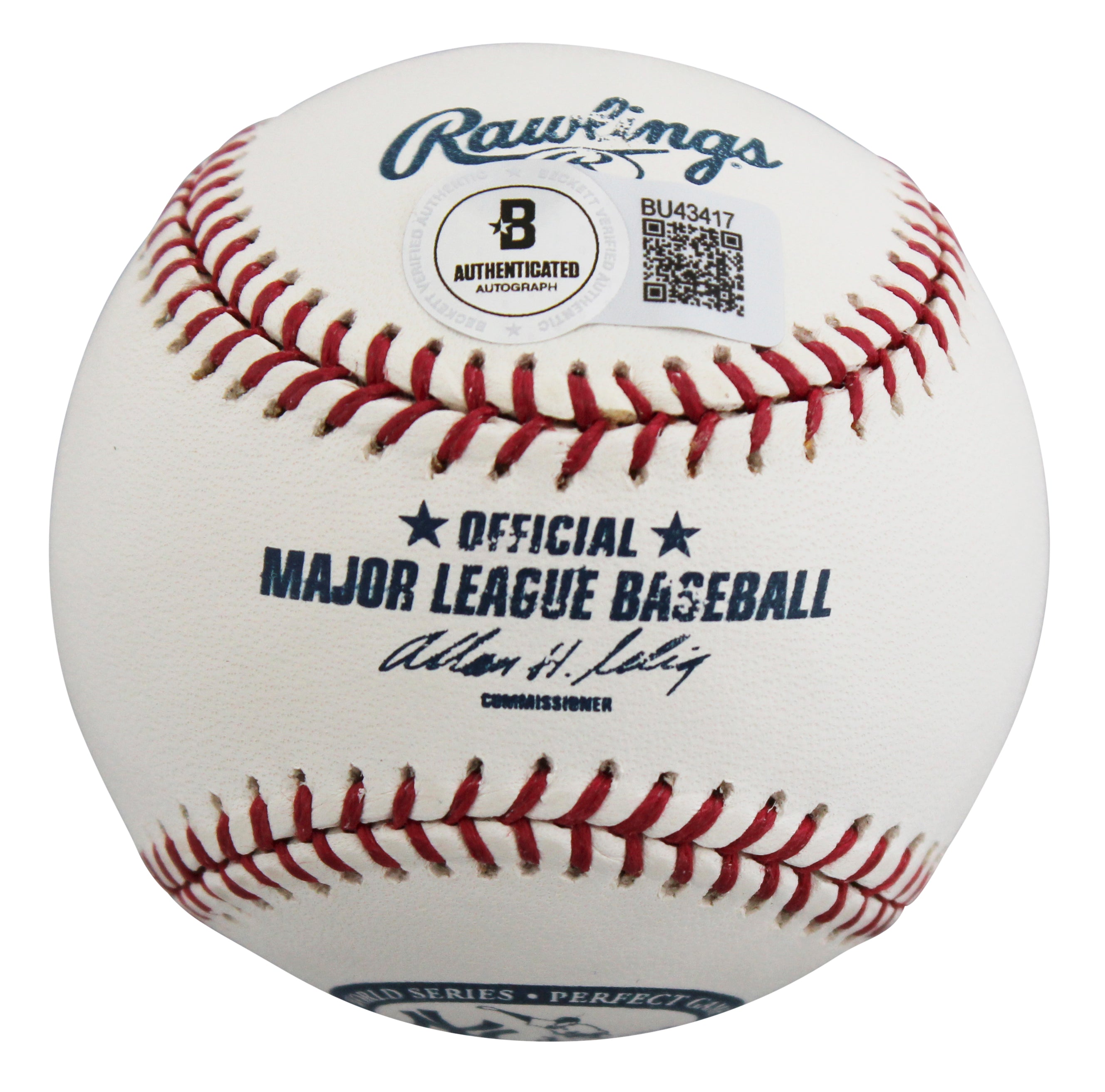 Yankees Don Larsen "PG 10.8.56" Signed PG 50th Anniversary Logo OML Baseball BAS