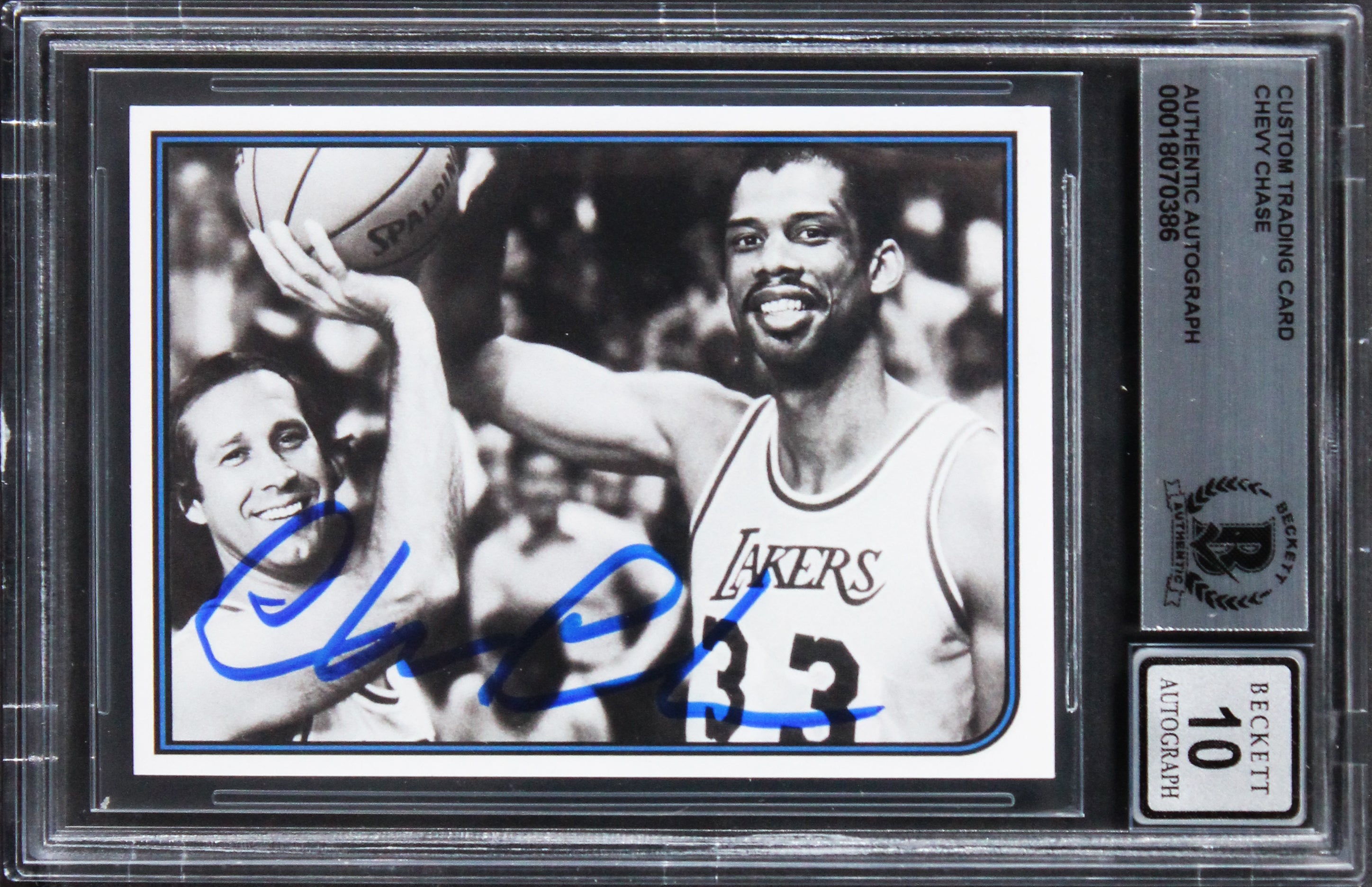 Chevy Chase Fletch Signed Custom Trading Card Auto Graded Gem 10! BAS Slabbed
