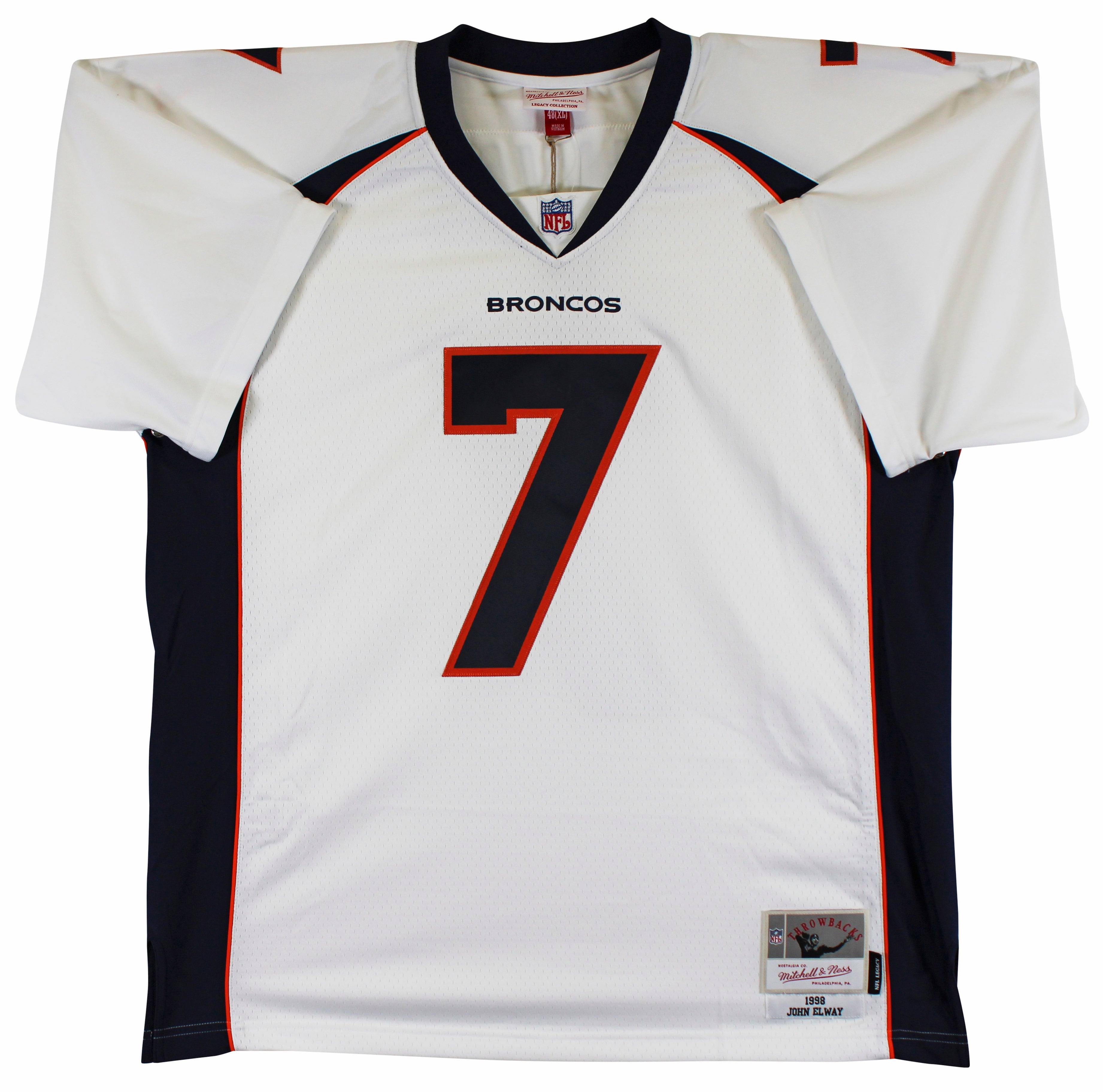 Broncos John Elway "HOF 04" Authentic Signed White 1998 M&N TB Jersey BAS Wit