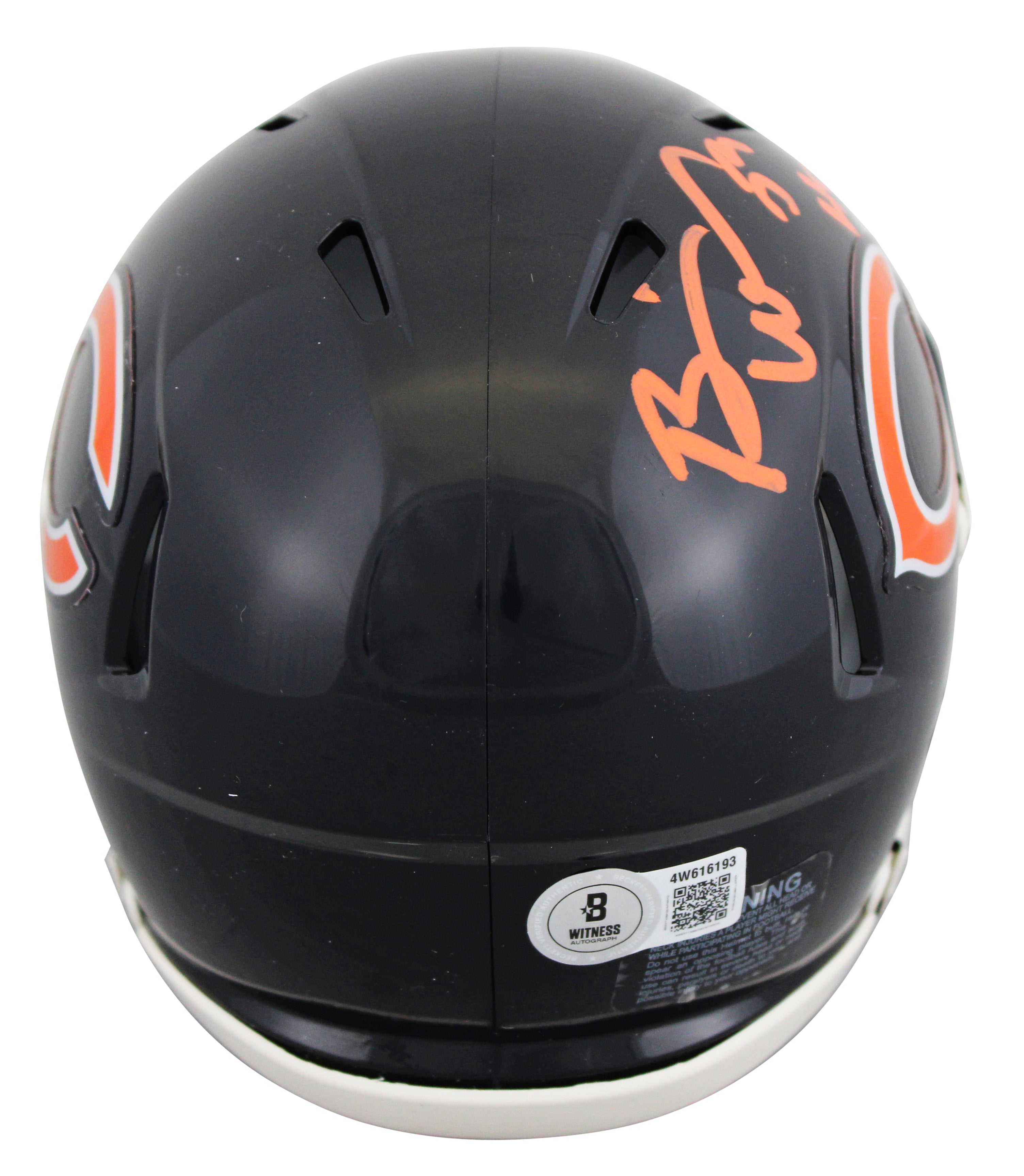 Bears Brian Urlacher "HOF 18" Authentic Signed Speed Mini Helmet BAS Witnessed 2