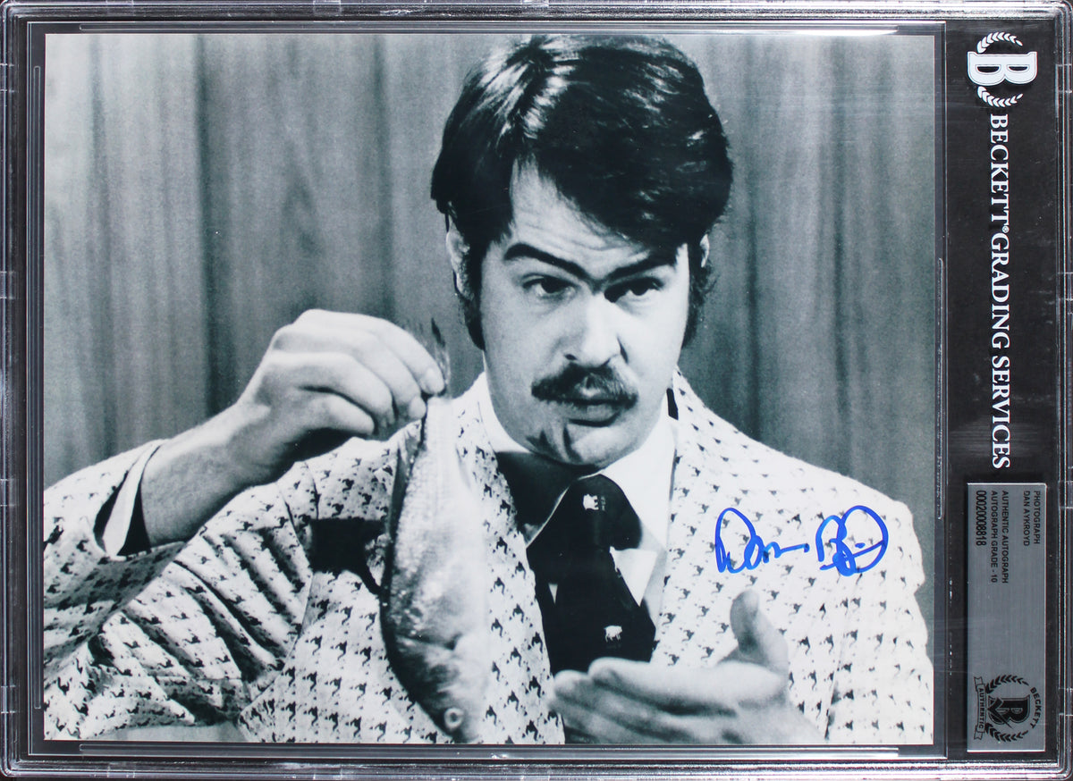 Dan Aykroyd SNL Signed 8x10 Horizontal Black & White Photo Auto 10! BAS Slabbed