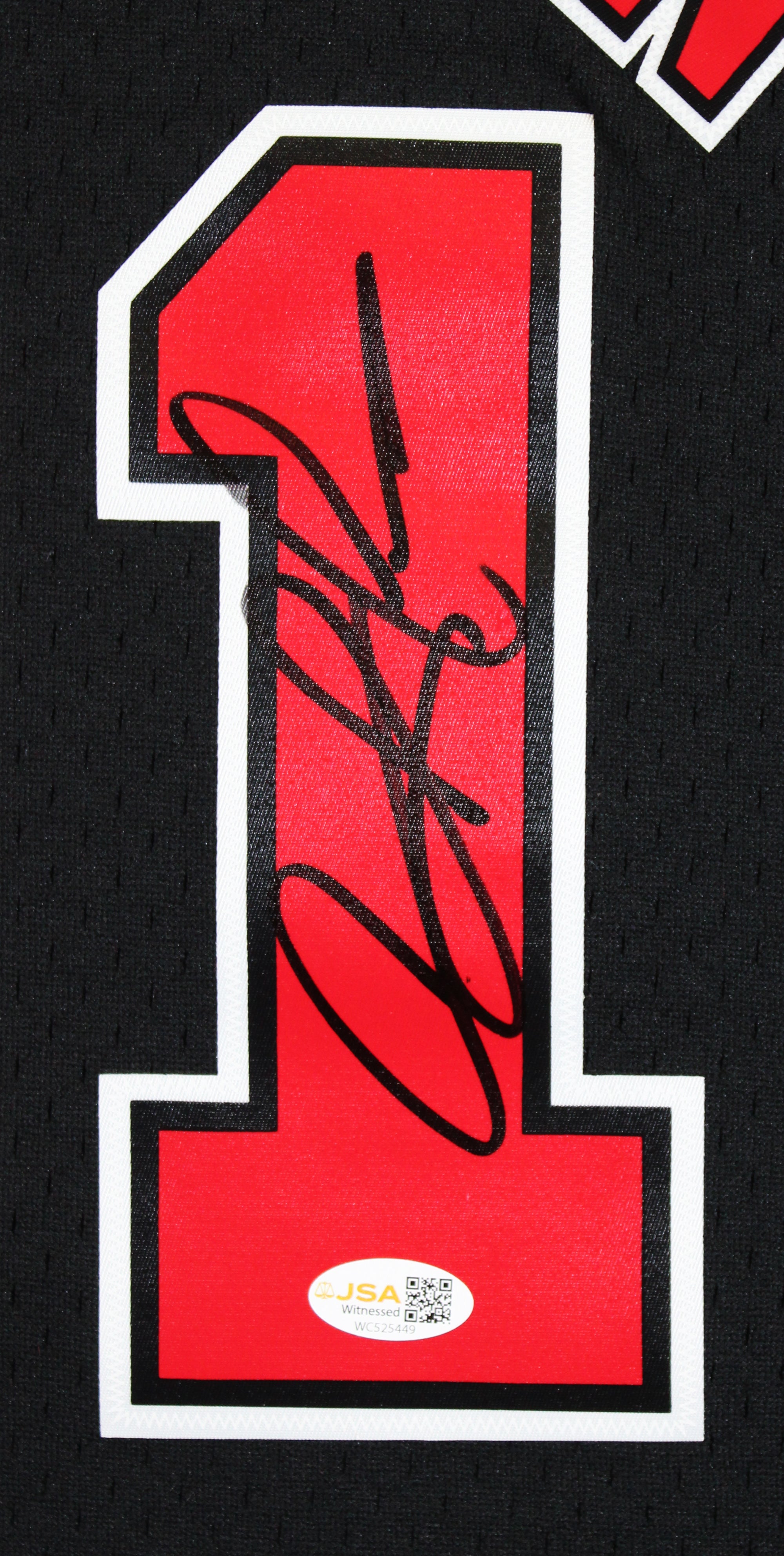 Bulls Dennis Rodman Signed Black M&N HWC Swingman Jersey w/ Black Sig JSA Wit