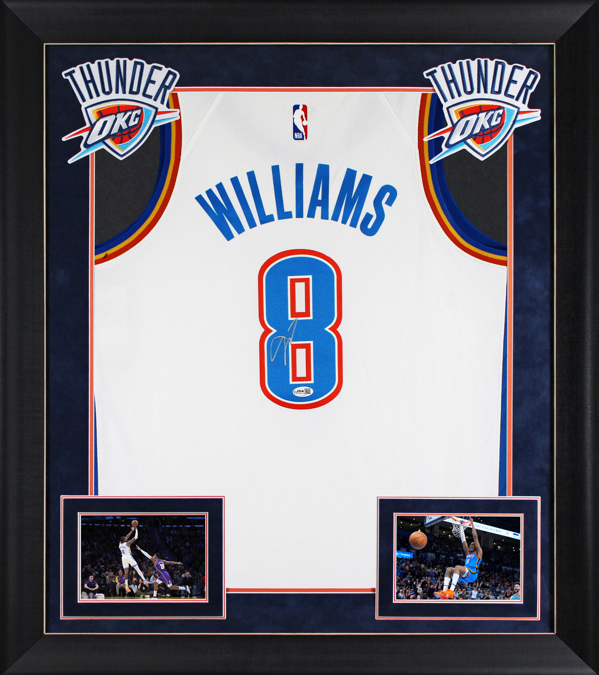 Thunder Jalen Williams Signed White Nike Association Edition Framed Jersey JSA
