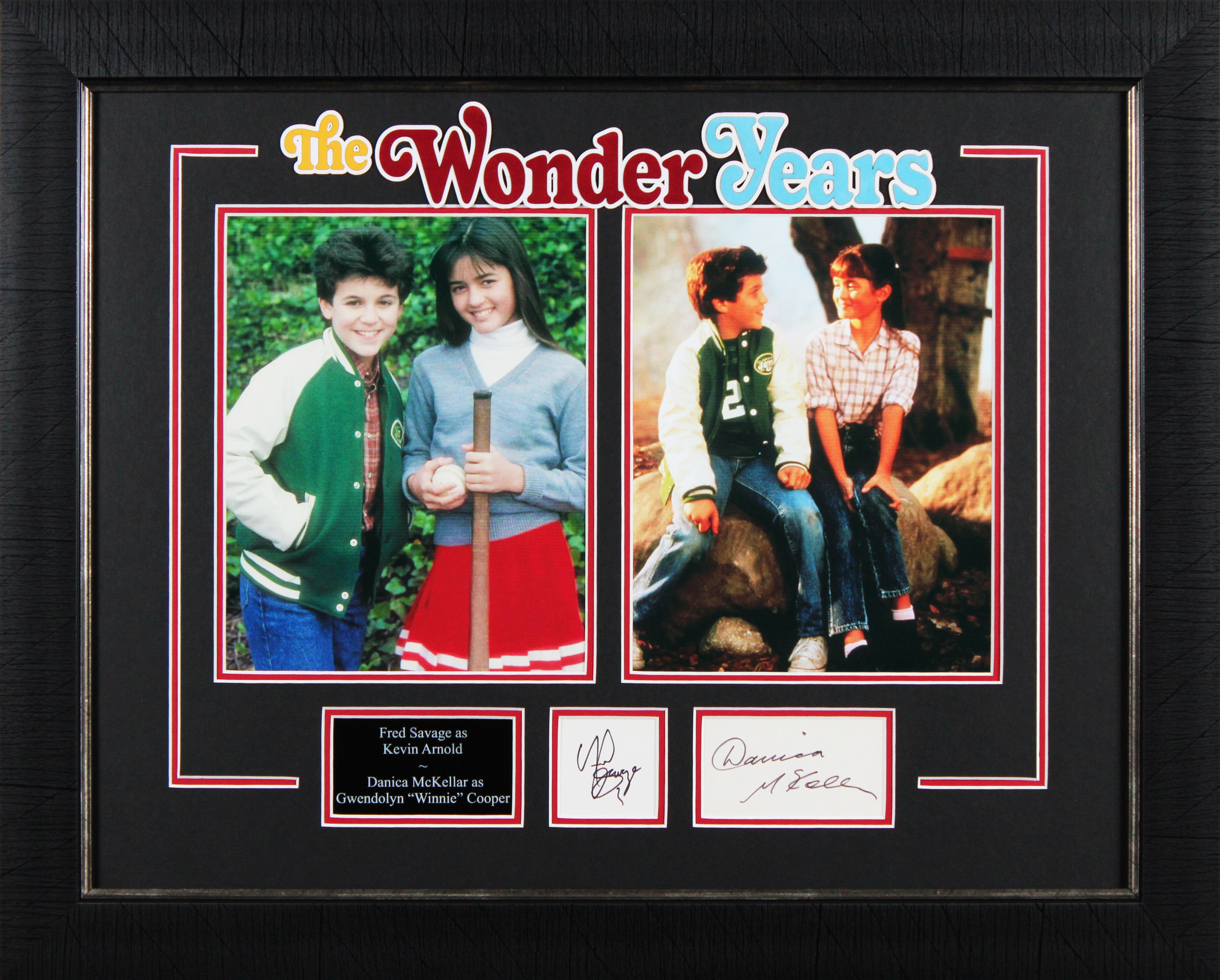 Danica McKellar & Fred Savage Wonder Years Signed Framed Display BAS #AD04916