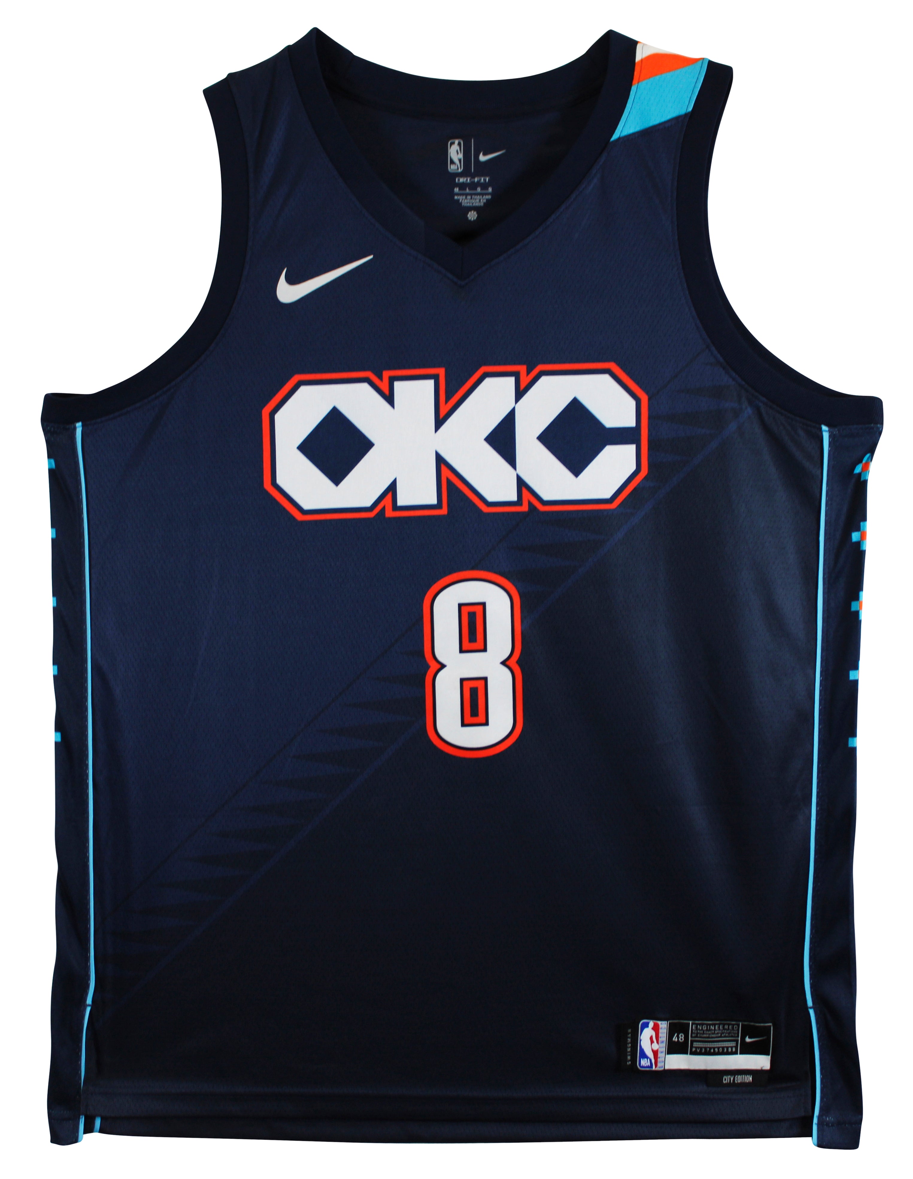 Thunder Jalen Williams Signed 2025 Navy Nike City Edition Swingman Jersey JSA