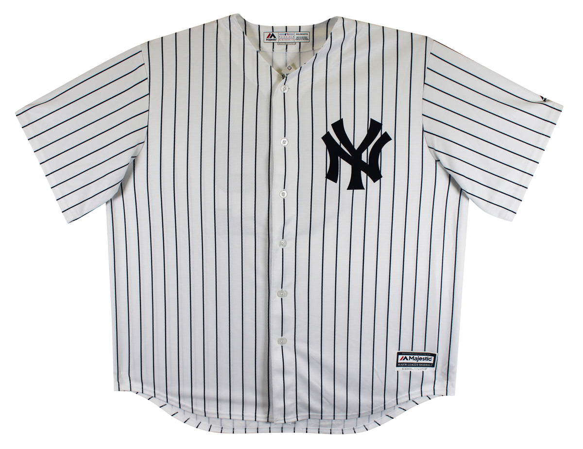 Yankees Mariano Rivera Signed White Pinstripe Majestic Cool Base Jersey BAS Wit