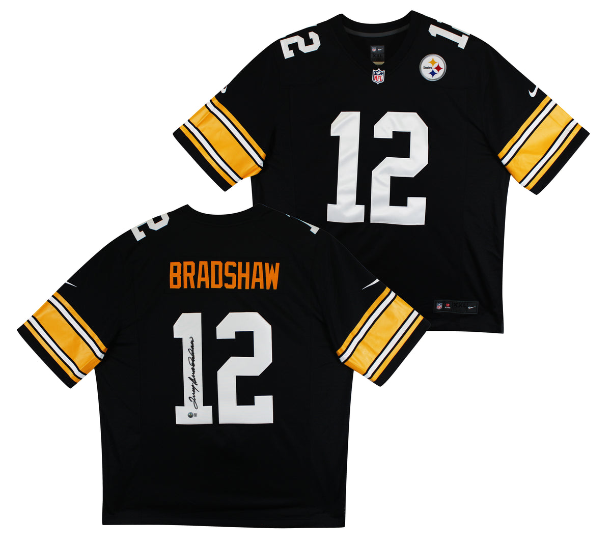 Steelers Terry Bradshaw Authentic Signed Black Nike Limited Jersey BAS Witnessed