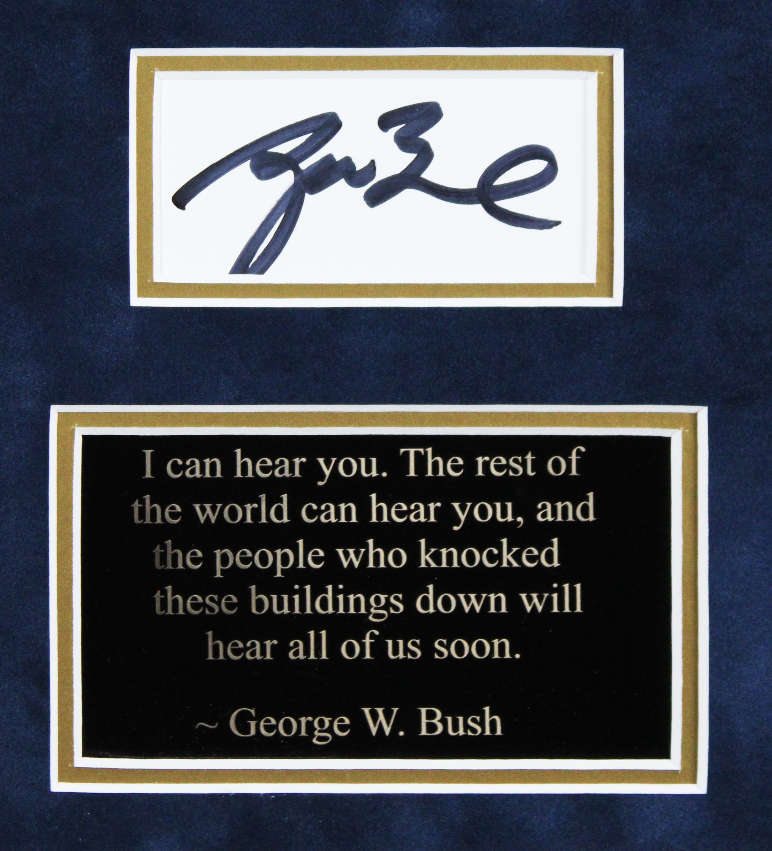 George H.W. Bush & George W. Bush Authentic Signed Framed Display BAS #AB76951