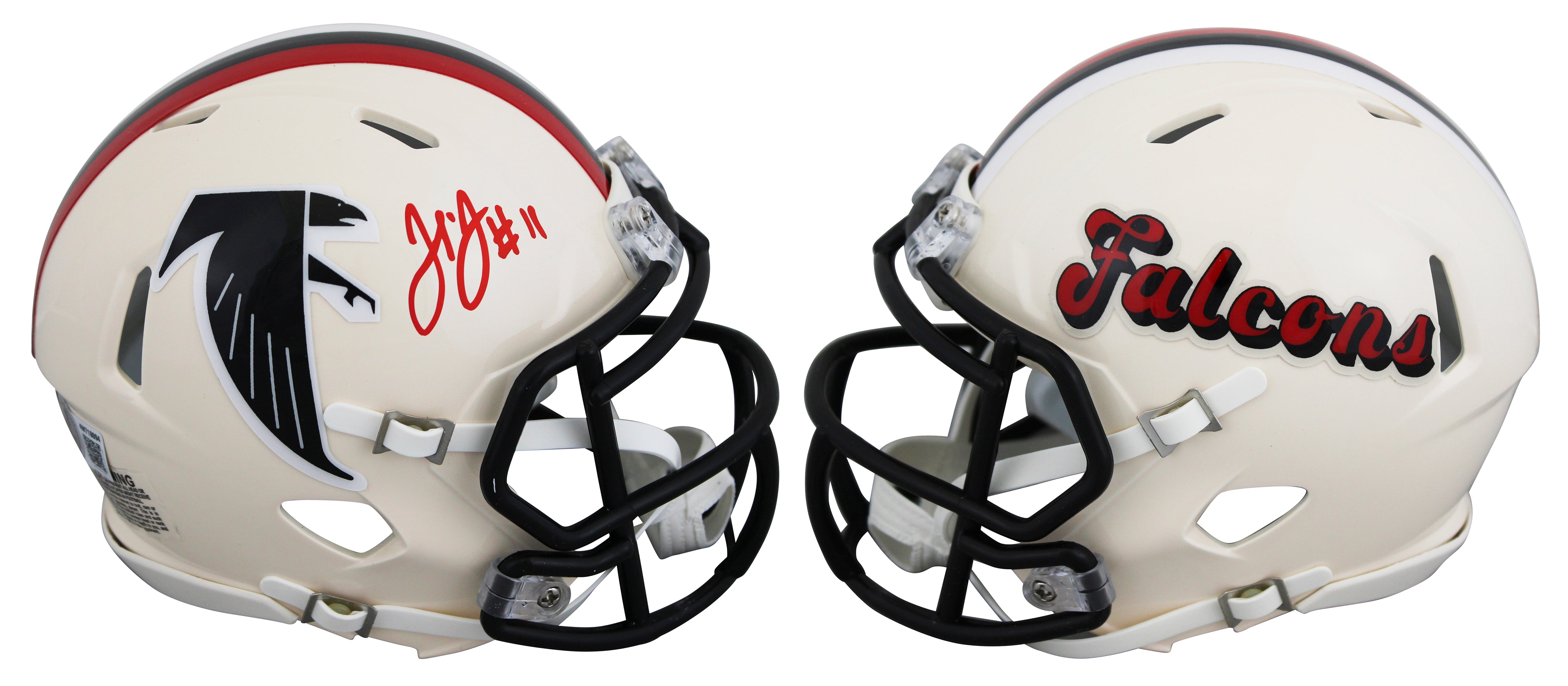Falcons Julio Jones Signed Retro Speed Mini Helmet W/ Case BAS Witnessed