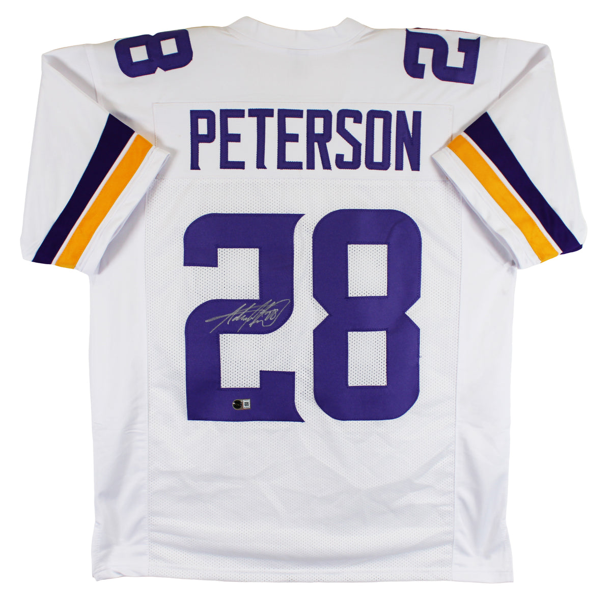 Adrian Peterson Authentic Signed White Pro Style Jersey BAS Witnessed 3