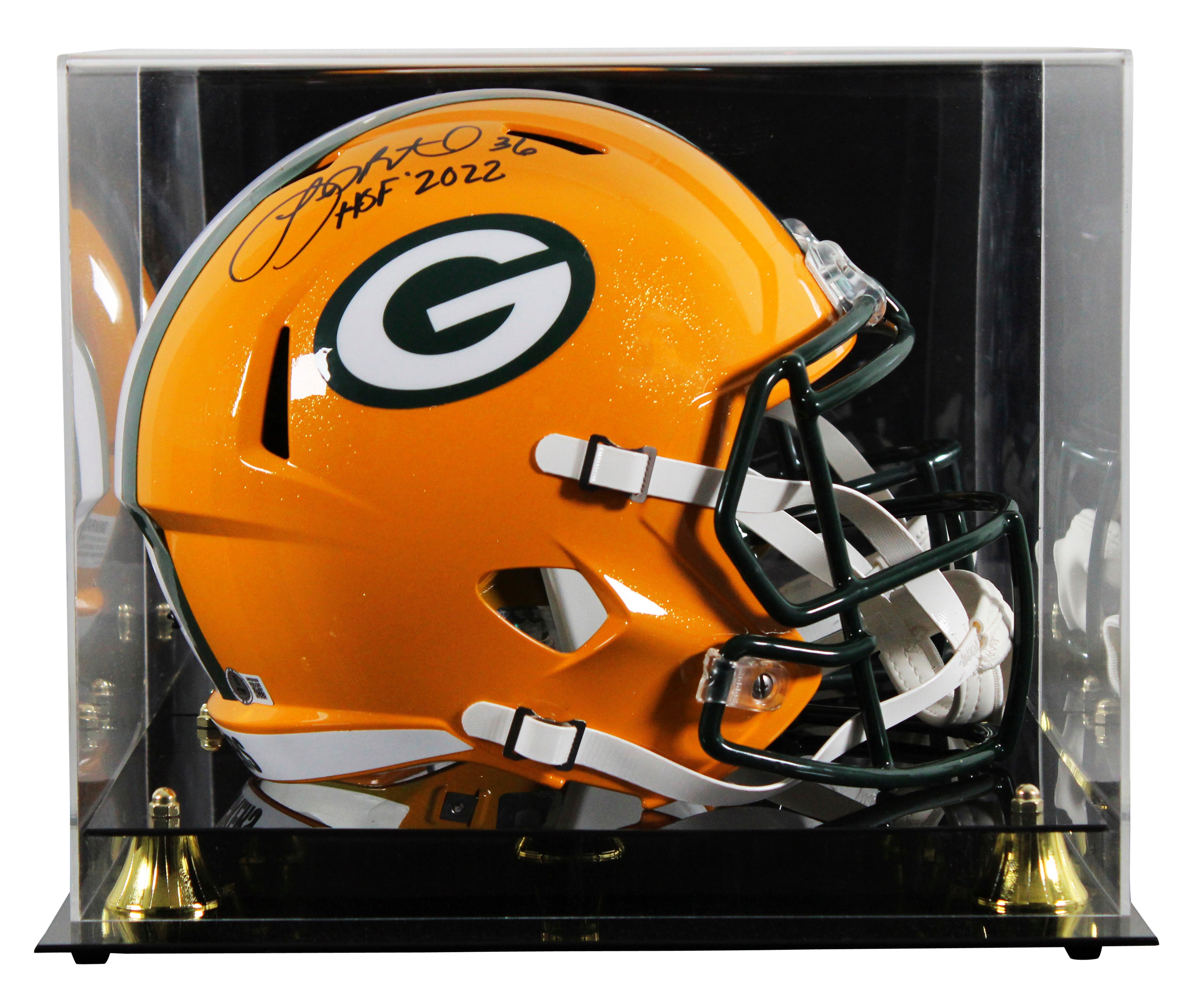 Packers LeRoy Butler "HOF 2022" Signed Full Size Speed Rep Helmet w/ Case BAS W