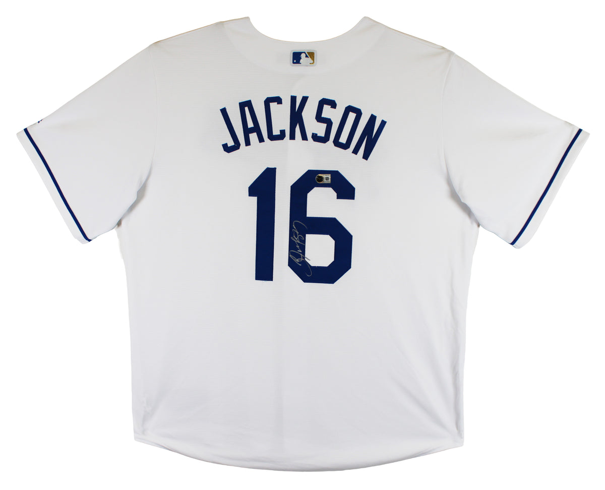 Royals Bo Jackson Signed White Majestic Cool Base Jersey BAS Witnessed #5W071418