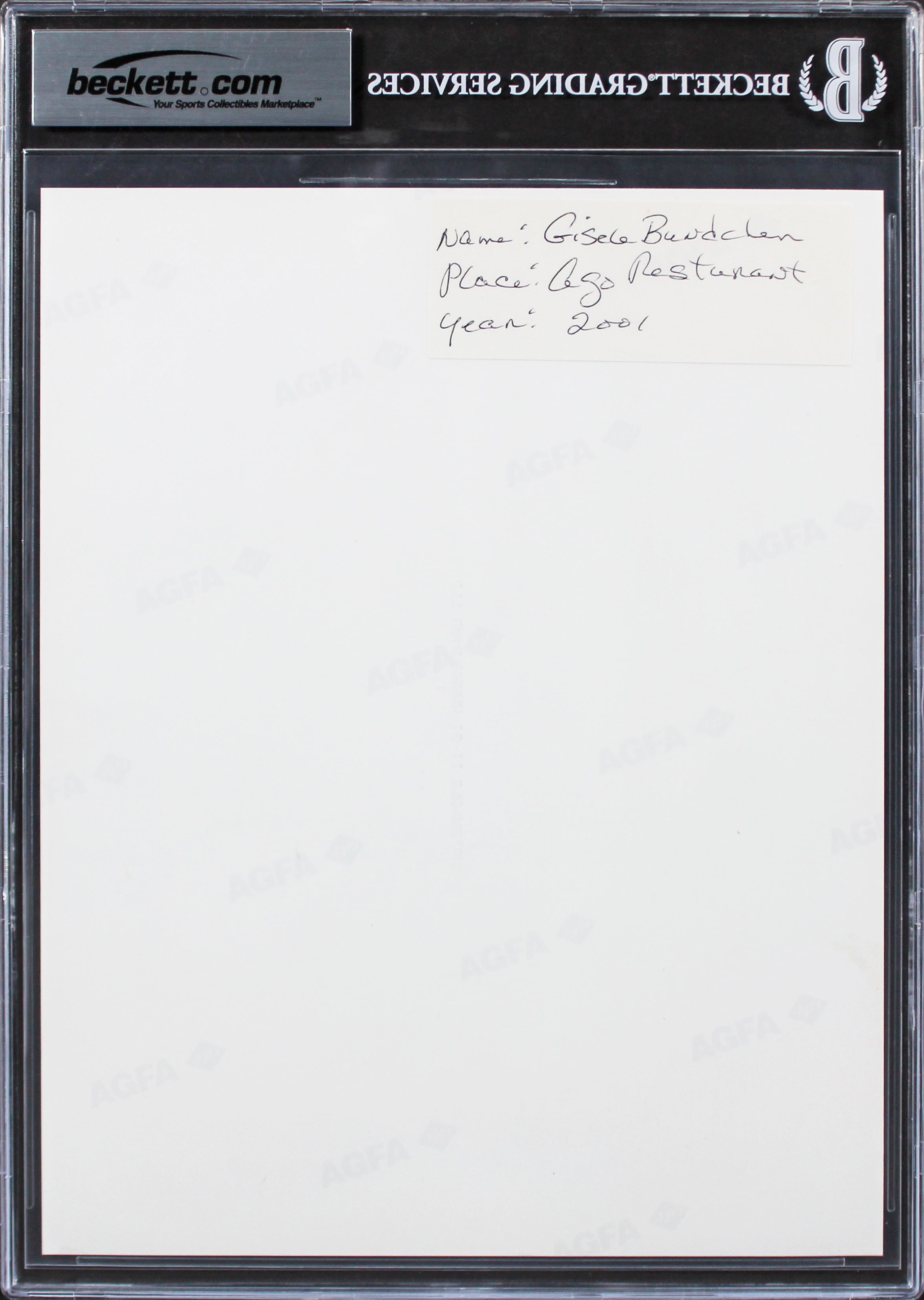 Gisele Bundchen Victoria's Secret Model Signed 8x10 Photo Auto 10! BAS Slabbed