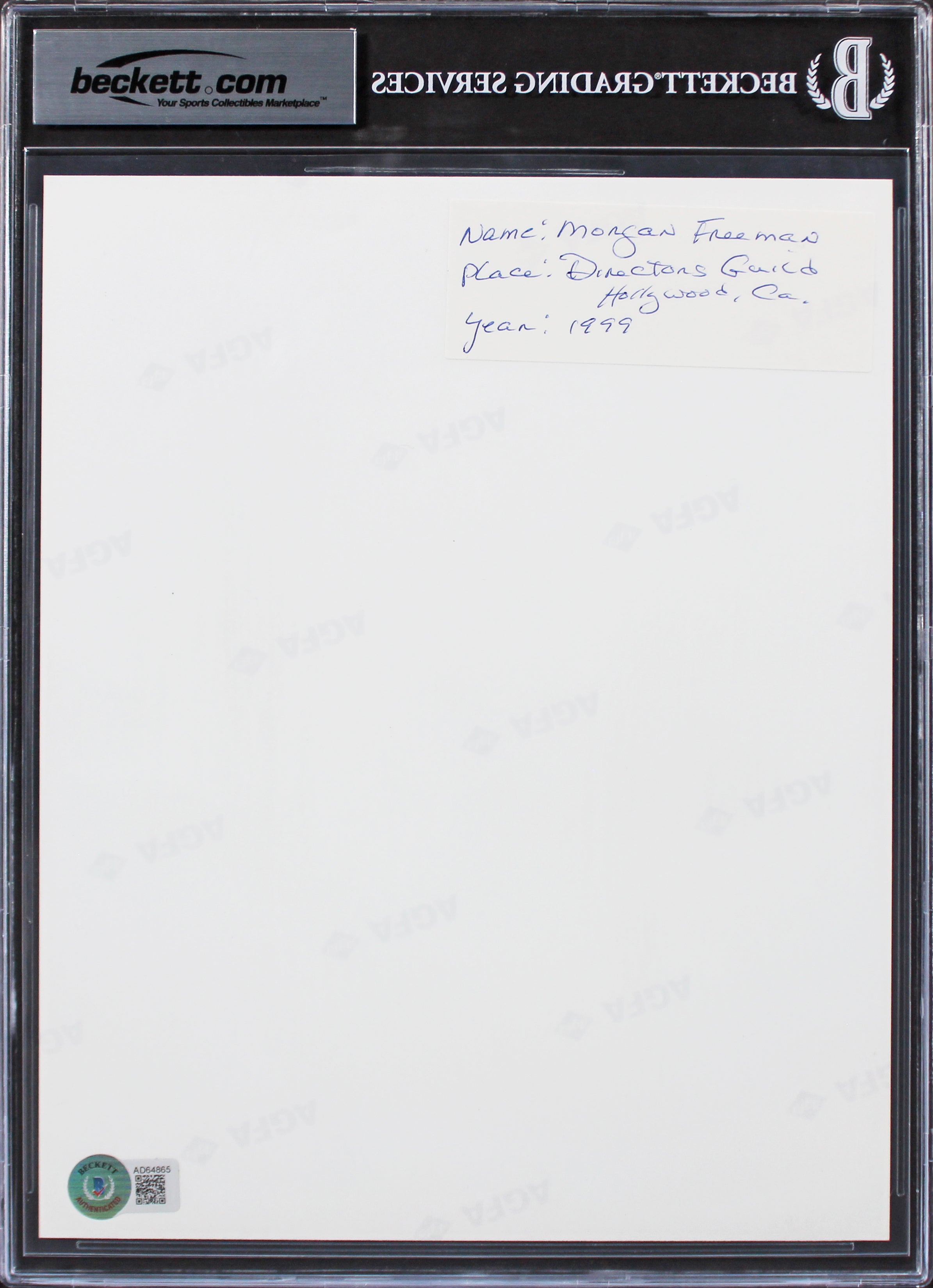 Morgan Freeman Amistad Authentic Signed 8x10 Photo Auto Graded 10! BAS Slabbed