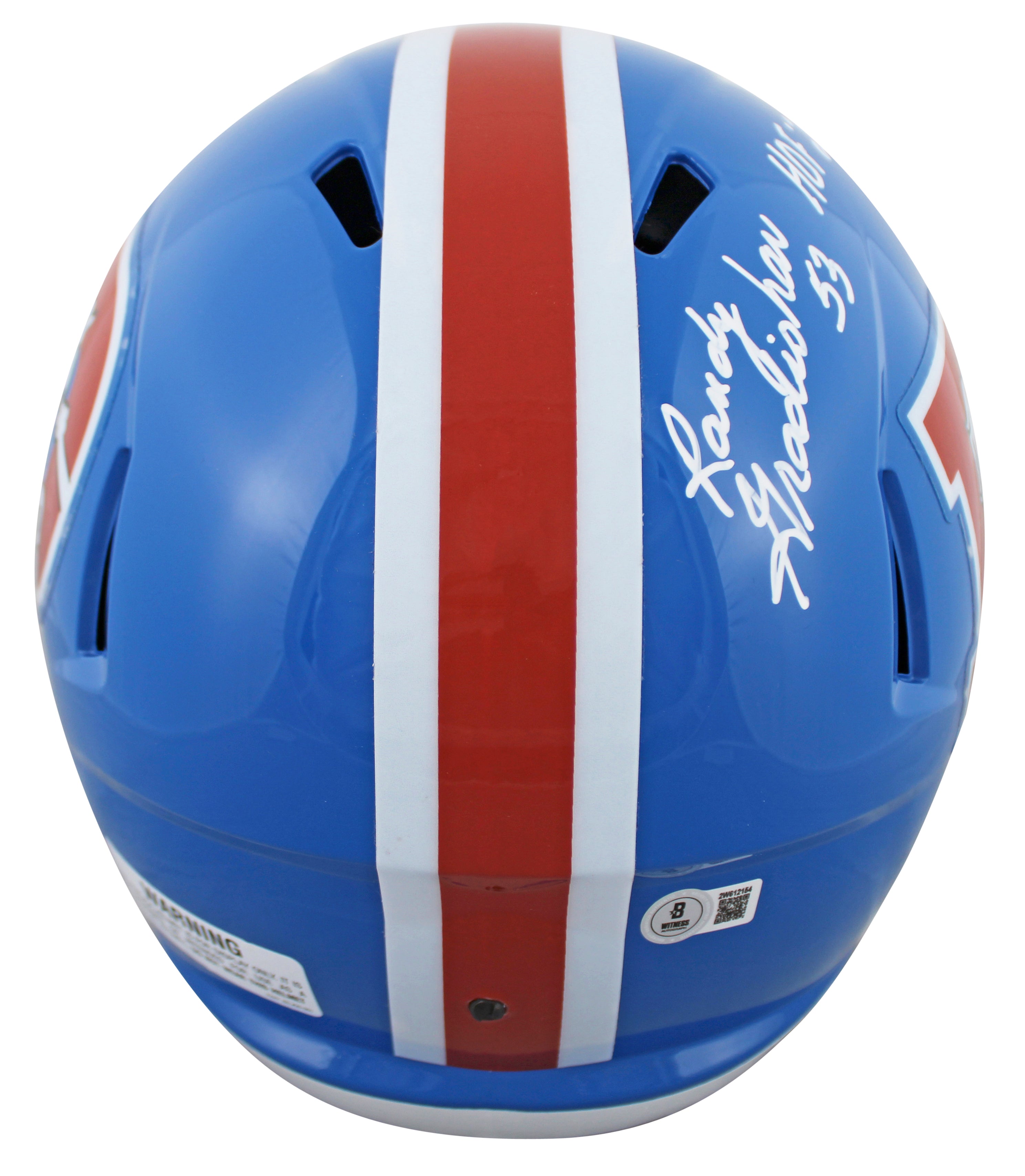 Broncos Randy Gradishar "HOF" Signed 1975-96 TB F/S Speed Rep Helmet W/ Case BAS