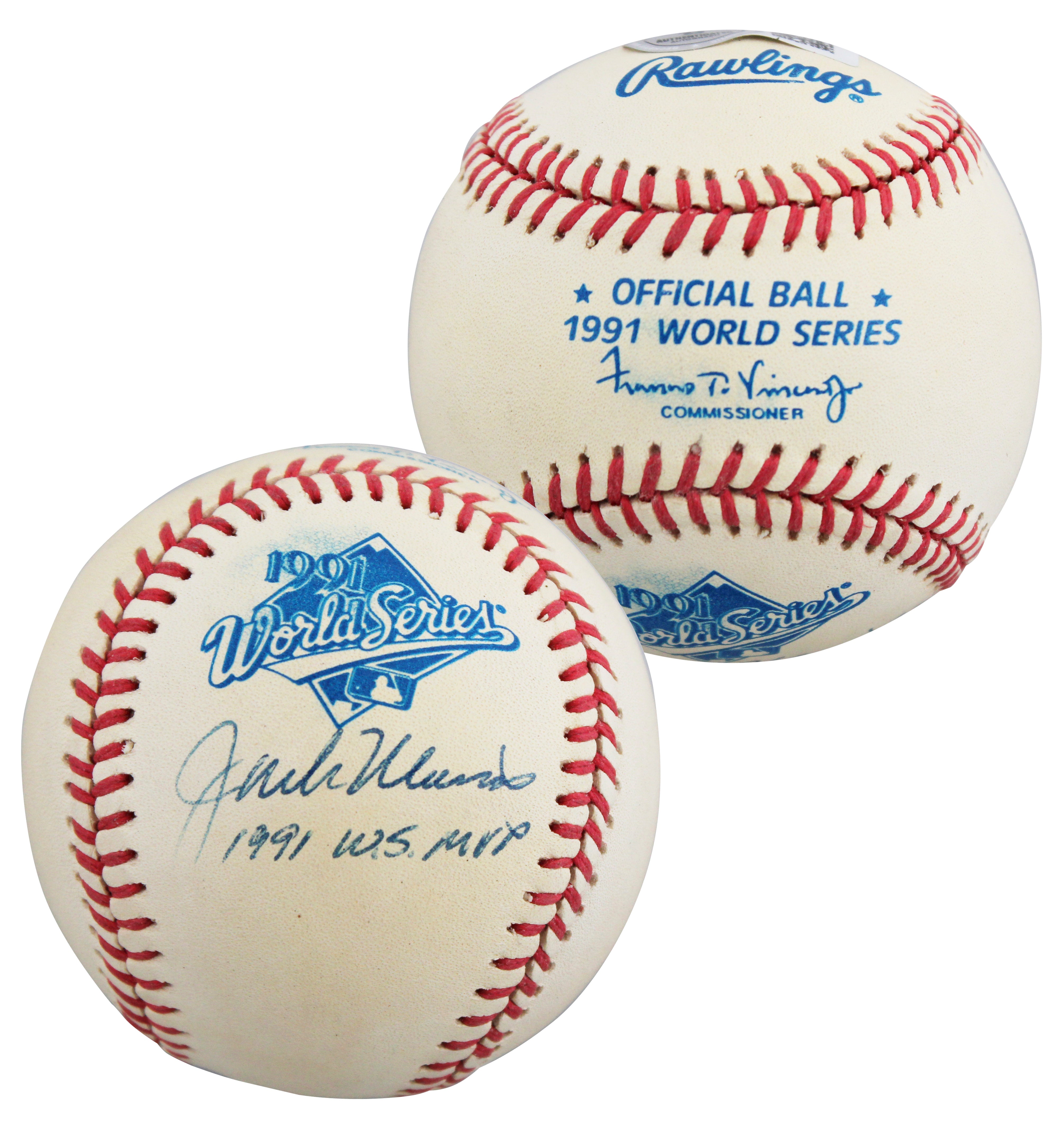 Twins Jack Morris "1991 W.S. MVP" Signed 1991 WS Logo OML Baseball BAS #BV01142