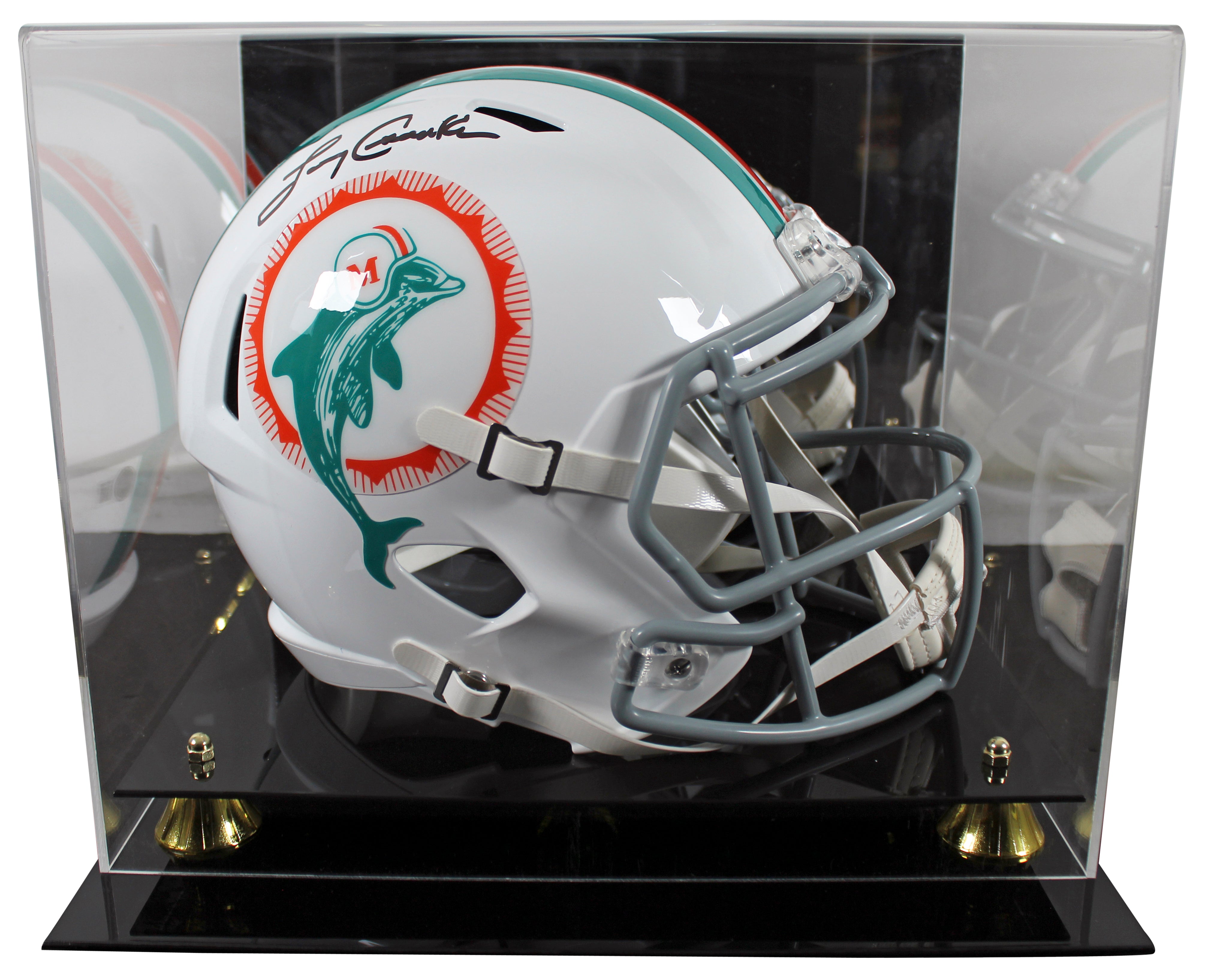 Dolphins Larry Csonka Signed 1972 TB Full Size Speed Rep Helmet W/ Case BAS W