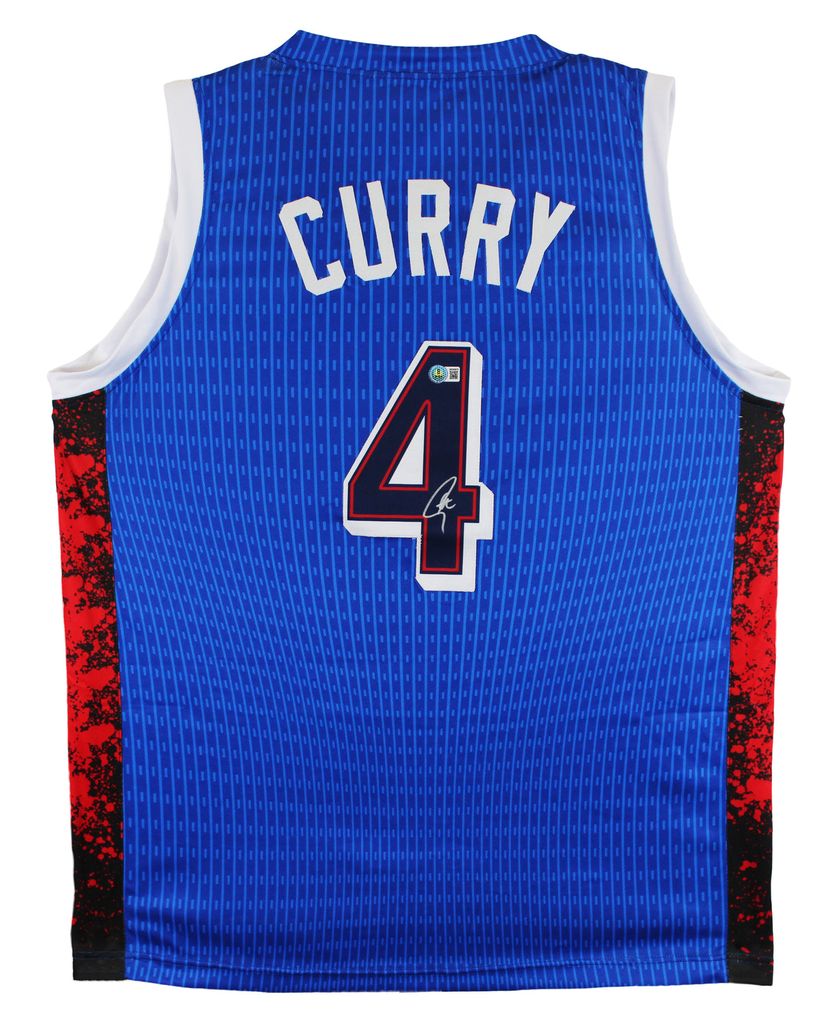 Stephen Curry Authentic Signed Team USA Blue Pro Style Jersey BAS Witnessed