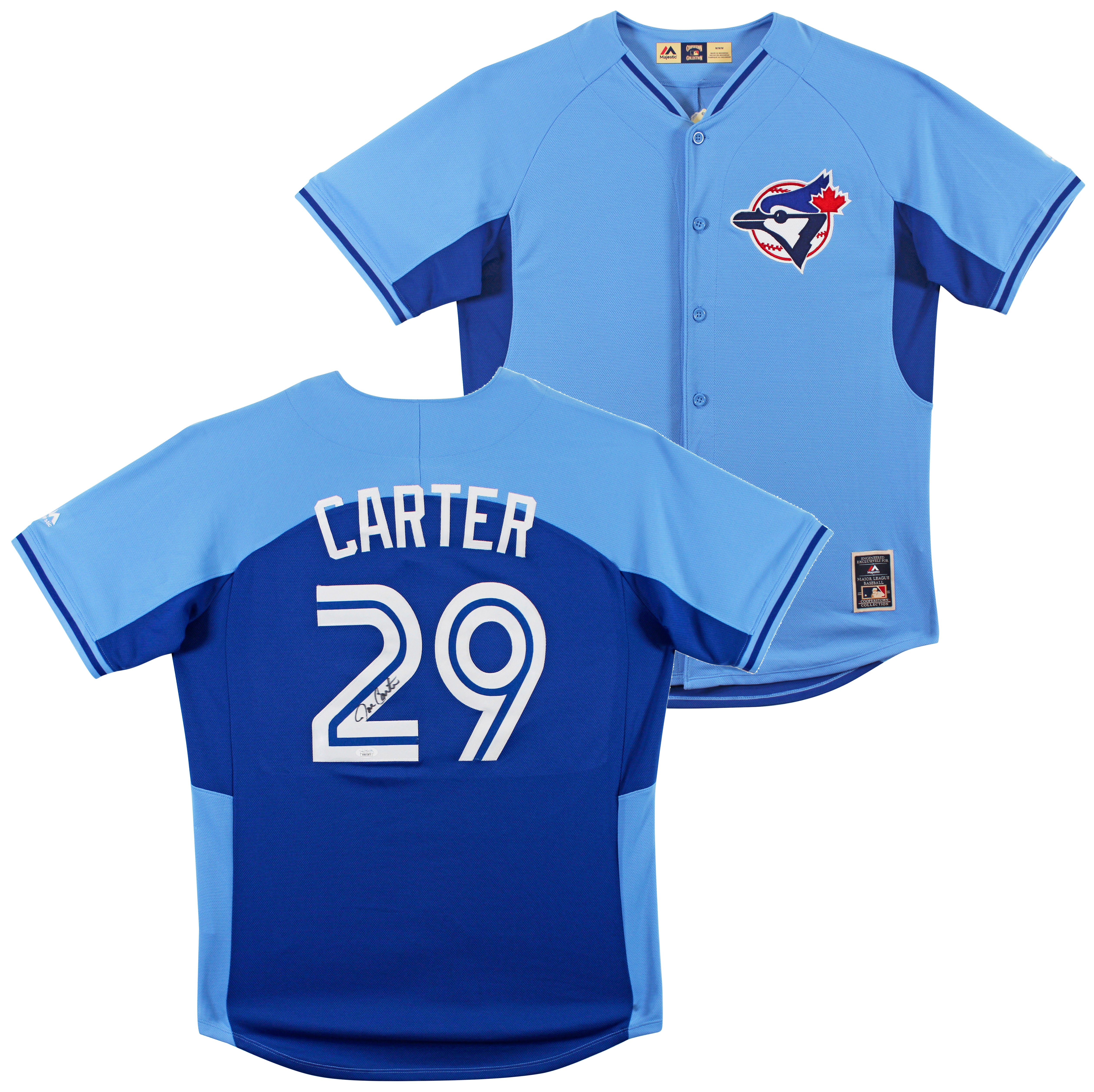 Blue Jays Joe Carter Authentic Signed Blue Majestic Cooperstown Jersey JSA