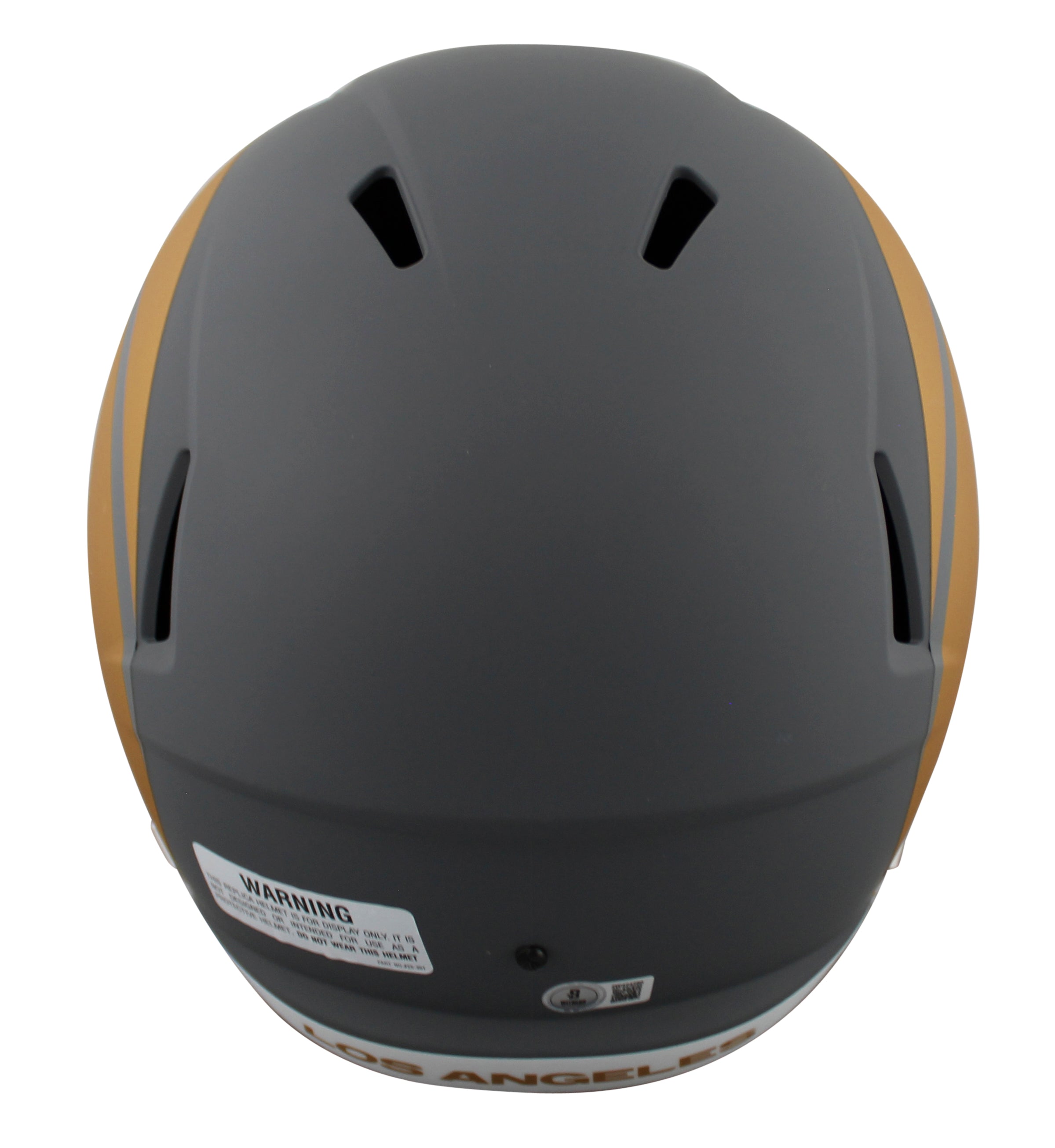 Rams Marshall Faulk Signed Slate Full Size Speed Rep Helmet BAS Witnessed