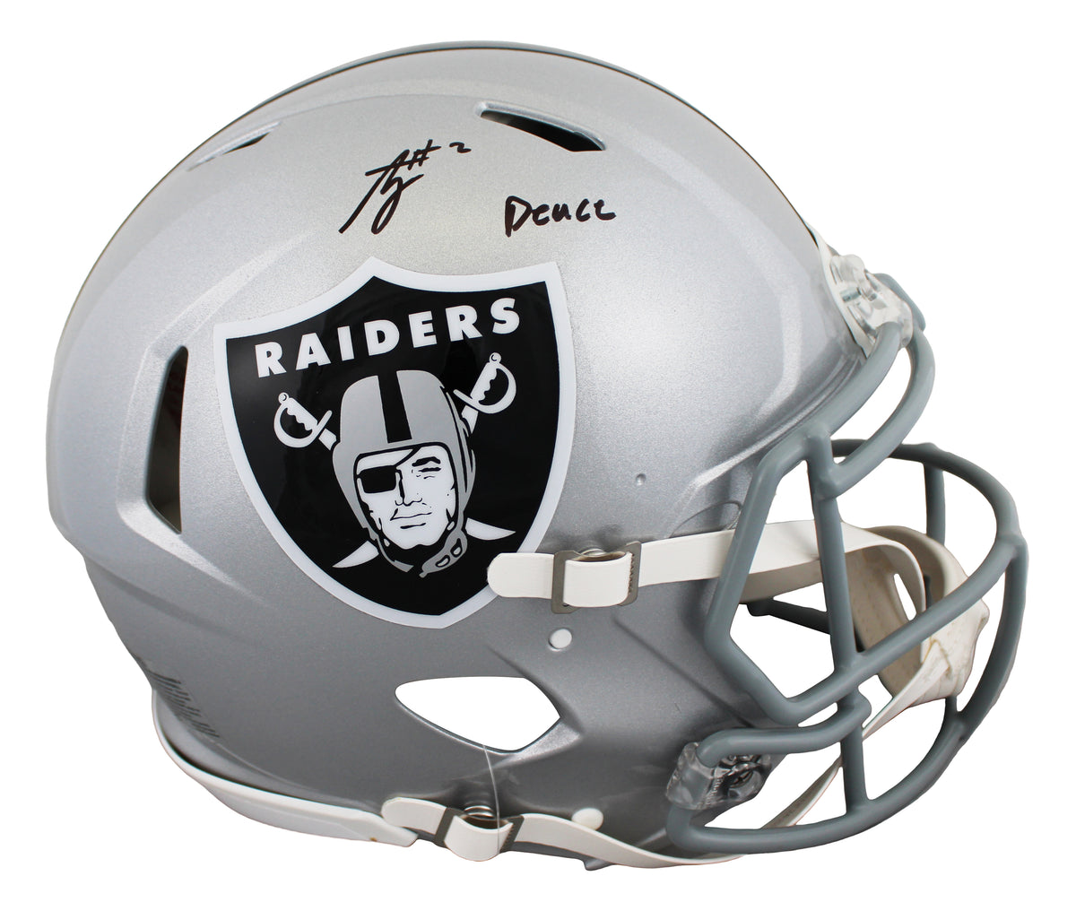 Raiders Ashton Jeanty "Deuce" Signed Full Size Speed Proline Helmet BAS Witness