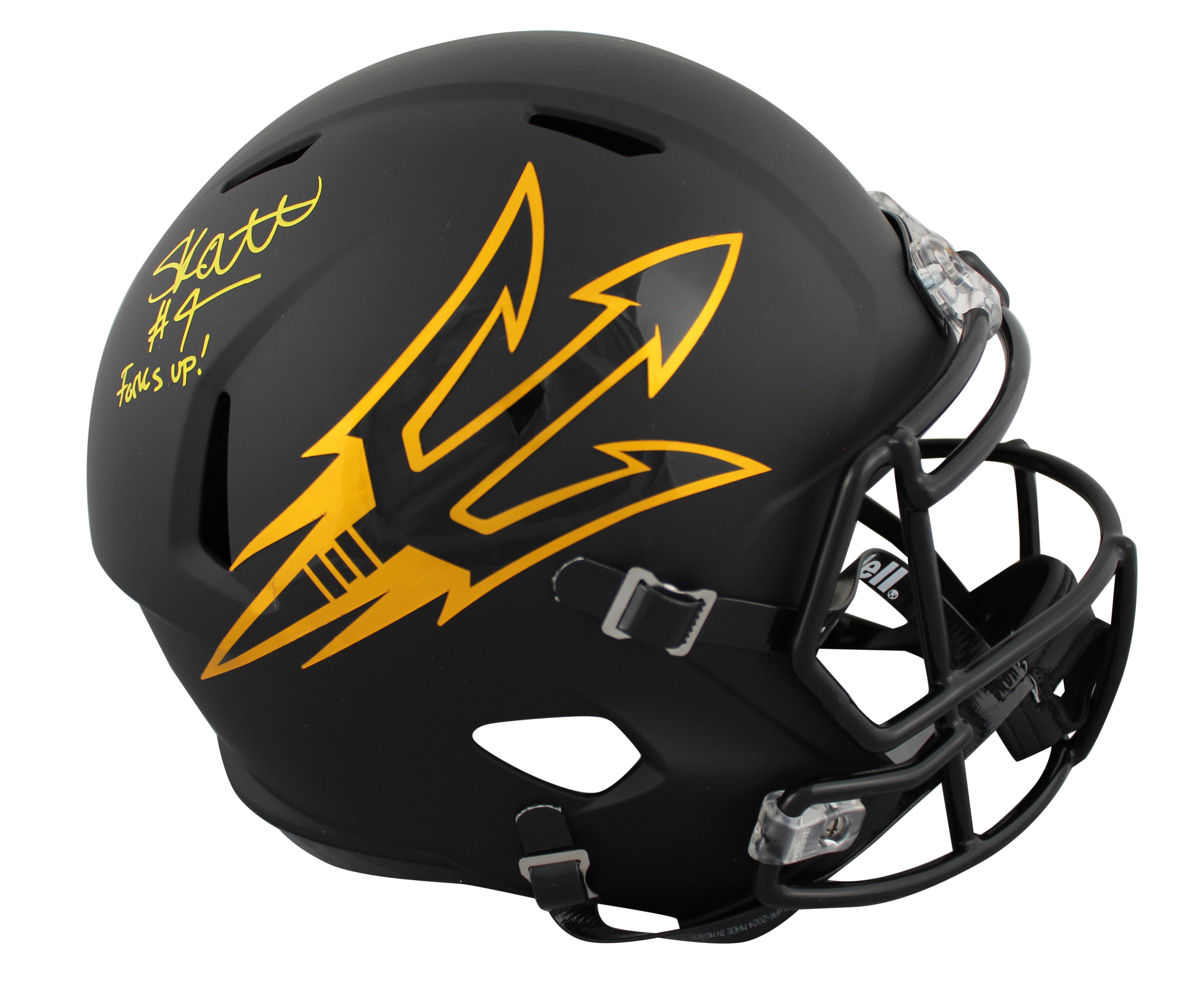 Arizona State Cameron Skattebo Signed Black Full Size Speed Rep Helmet BAS Wit