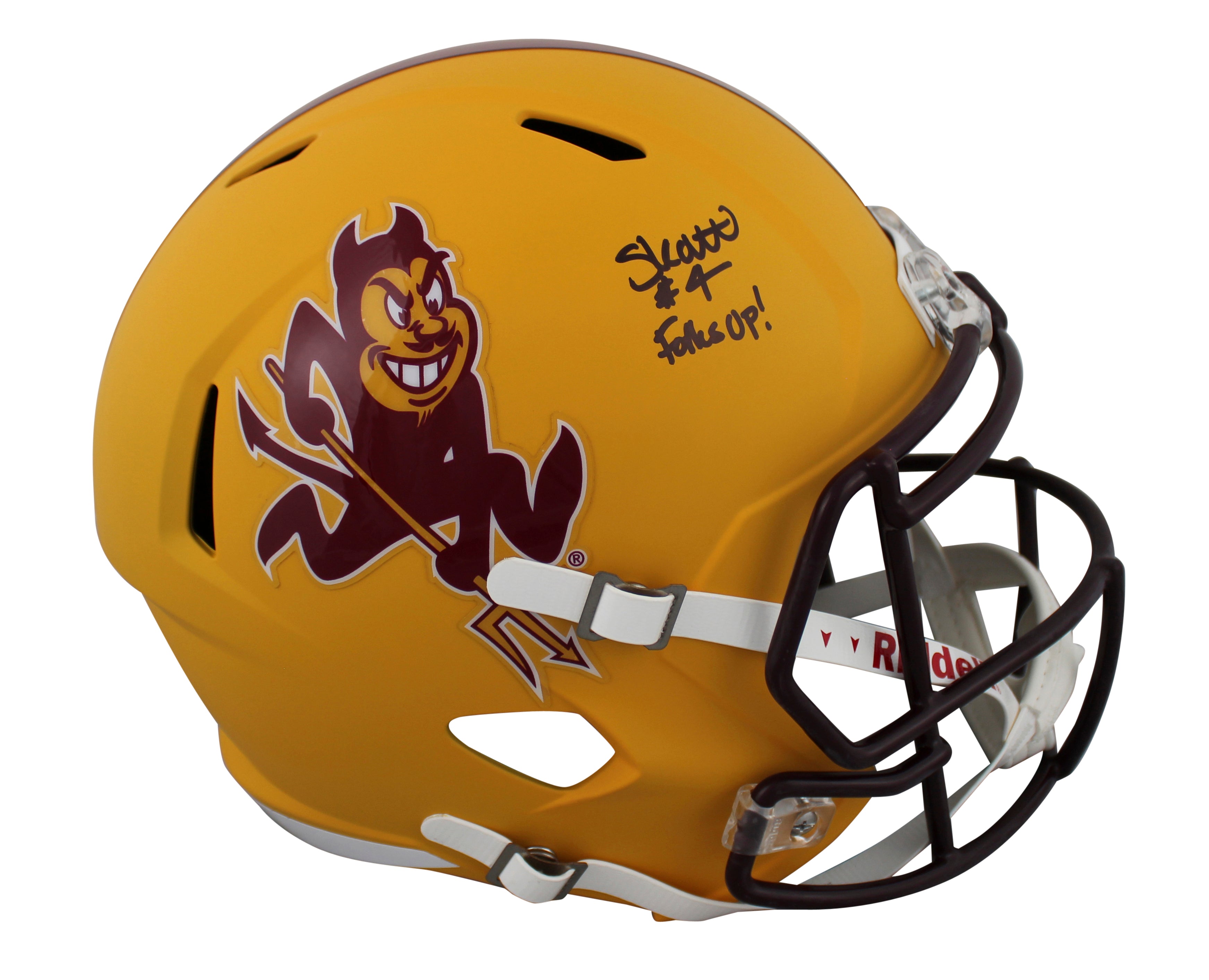 Arizona State Cameron Skattebo Signed Sparky F/S Speed Rep Helmet W/ Case BAS W