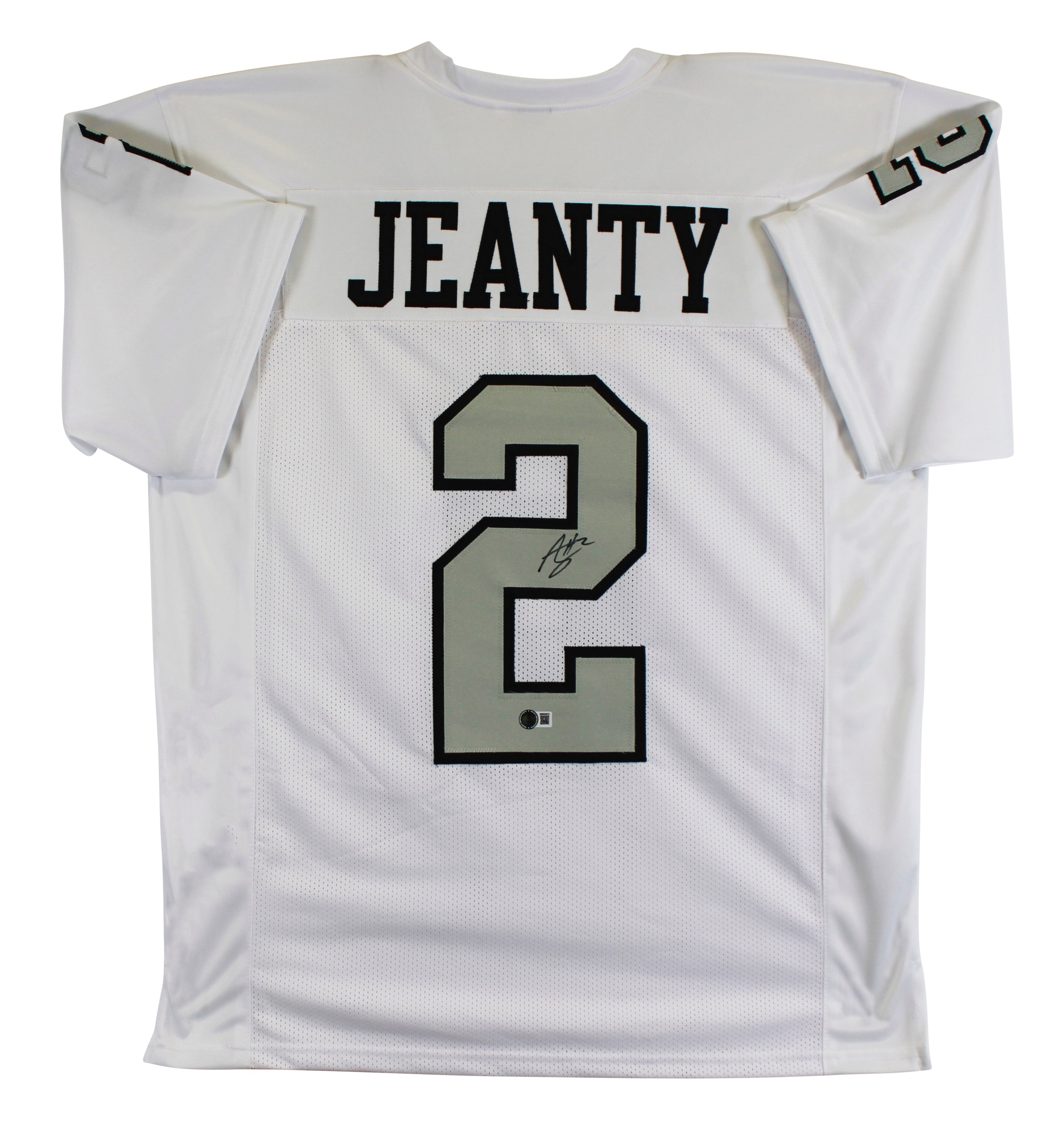 Ashton Jeanty Authentic Signed White Color Rush Pro Style Jersey BAS Witnessed