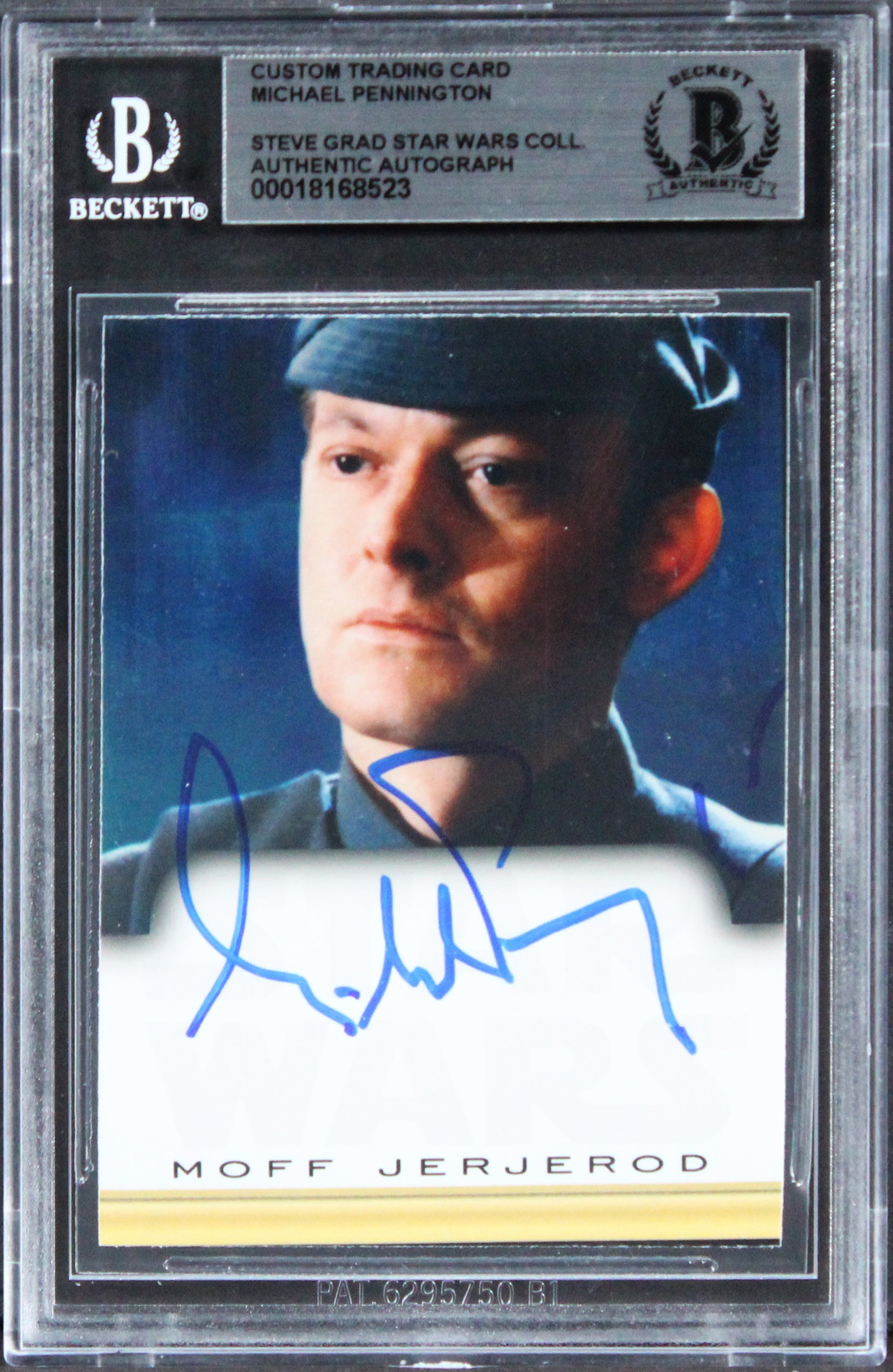 Michael Pennington Star Wars Authentic Signed Custom Trading Card BAS Slabbed