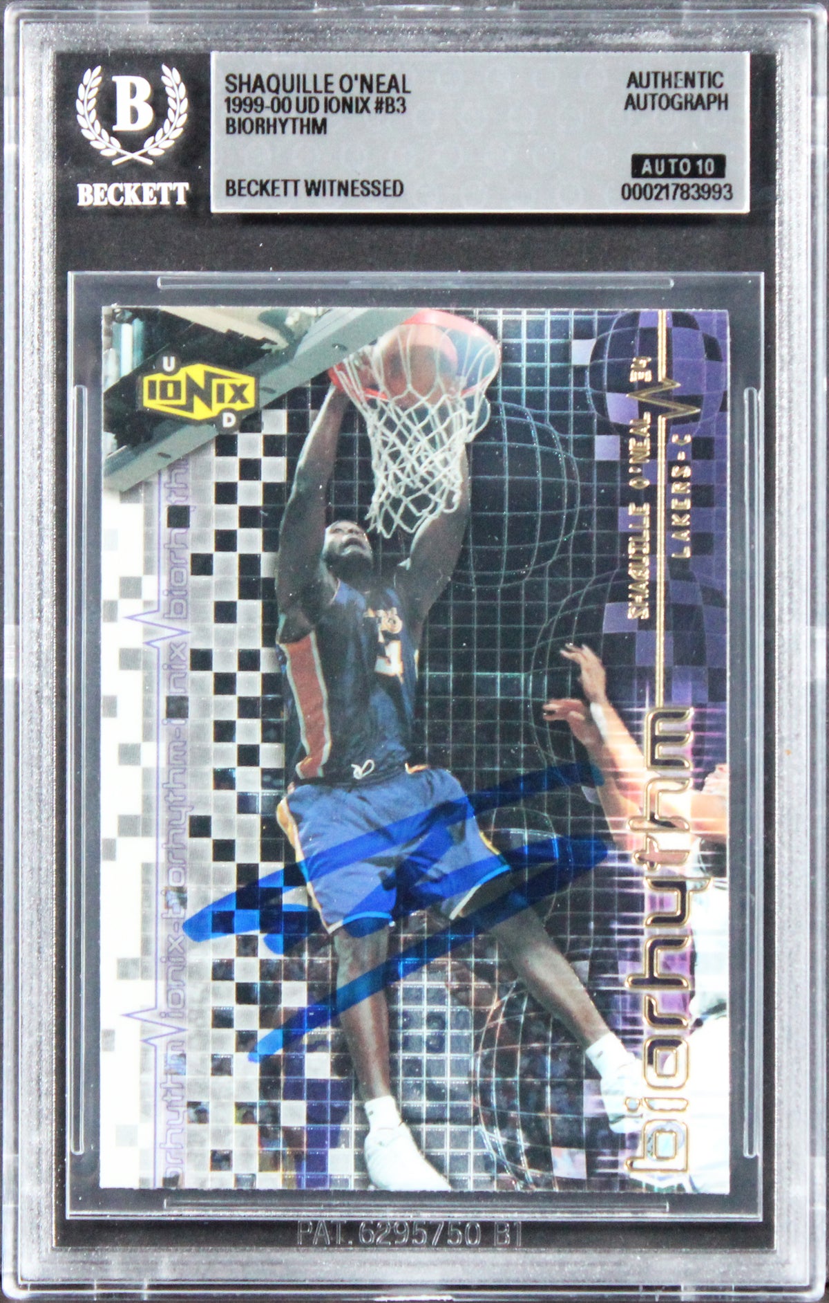 Shaquille O'Neal Signed 1999 UD Ionix Biorhythm #83 Card Auto GM 10! BAS Slabbed