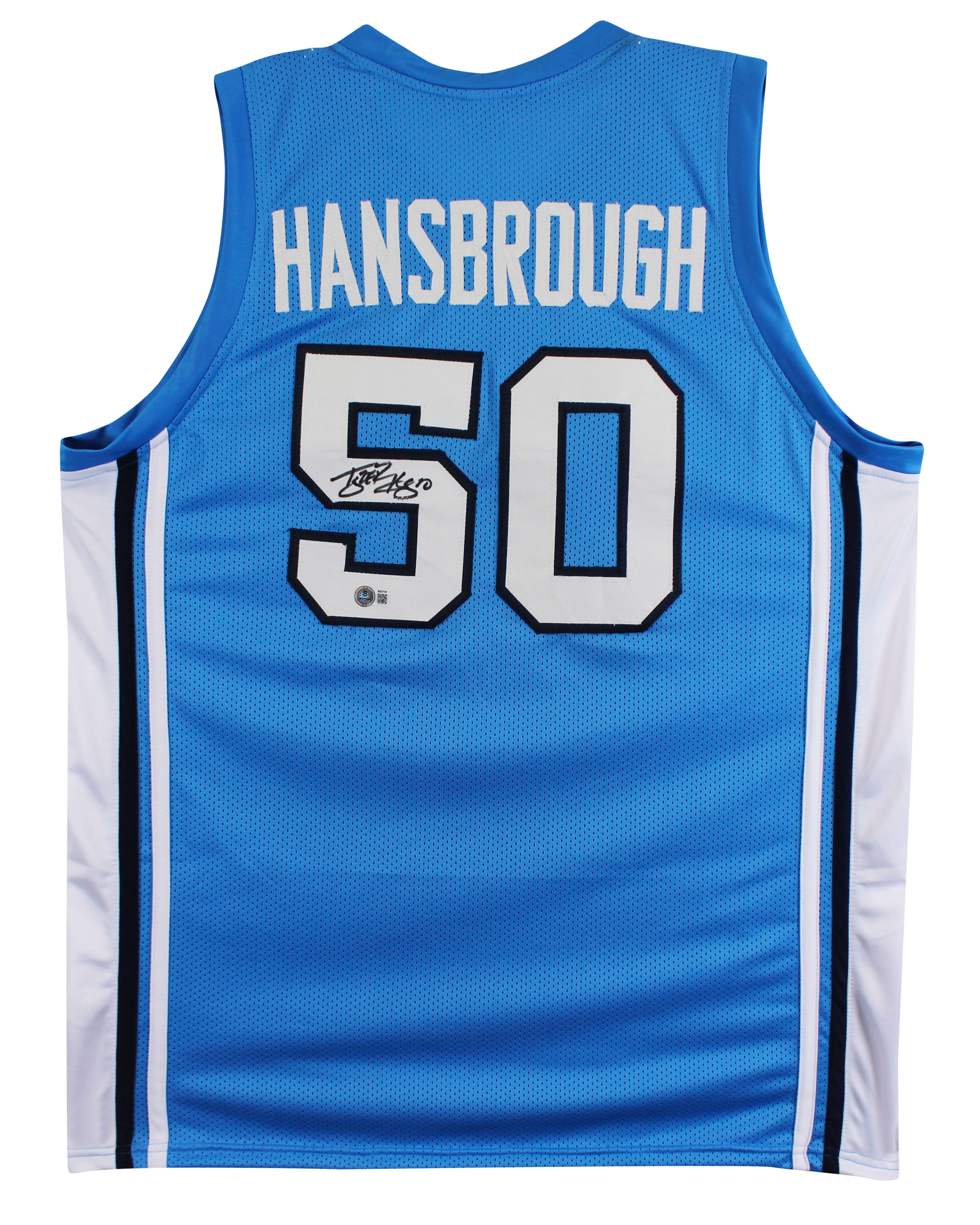 North Carolina Tyler Hansbrough Signed Carolina Blue Pro Style Jersey BAS Wit