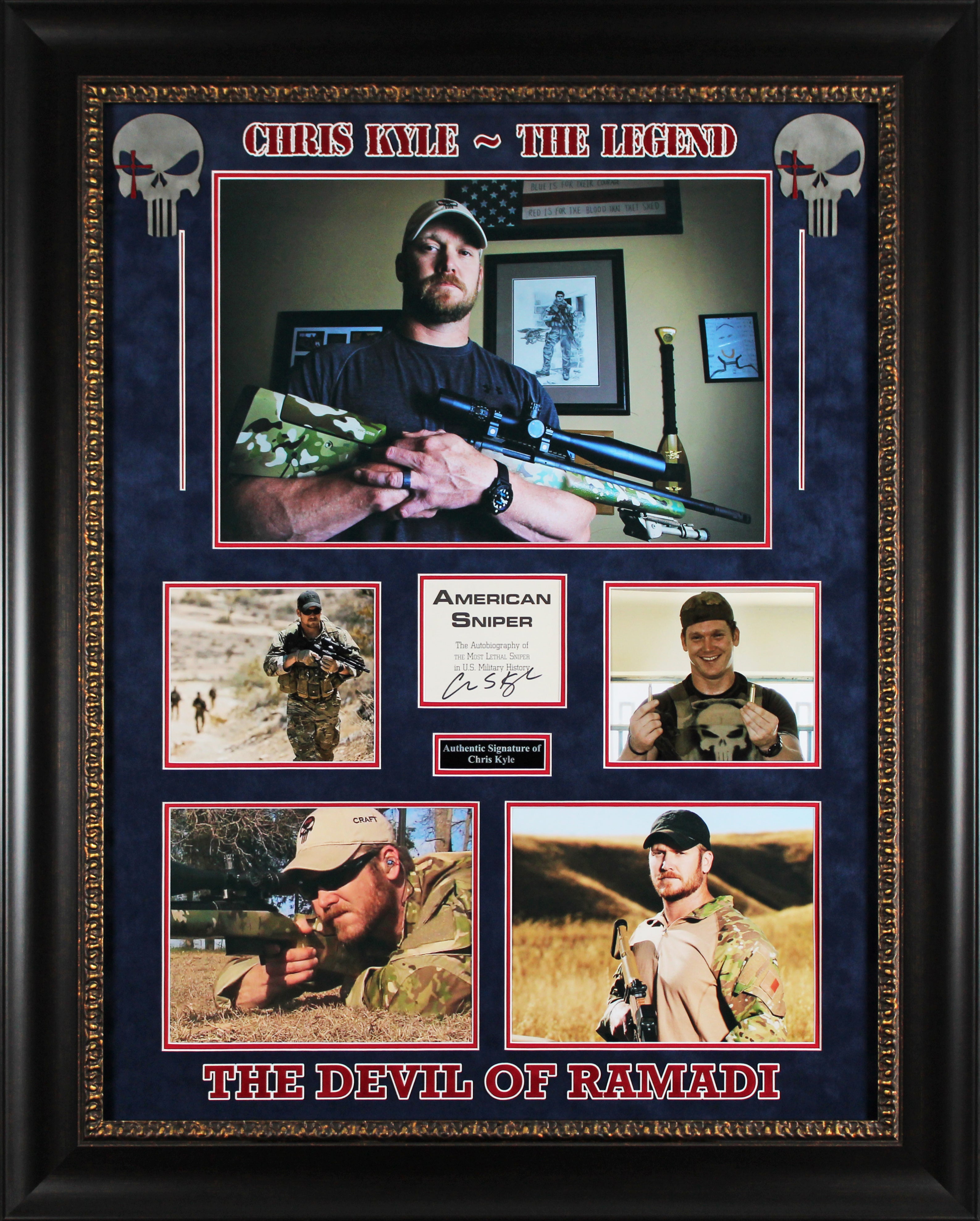 Chris Kyle Authentic Signed & Framed 4x4 Cut Signature PSA/DNA #AB04157