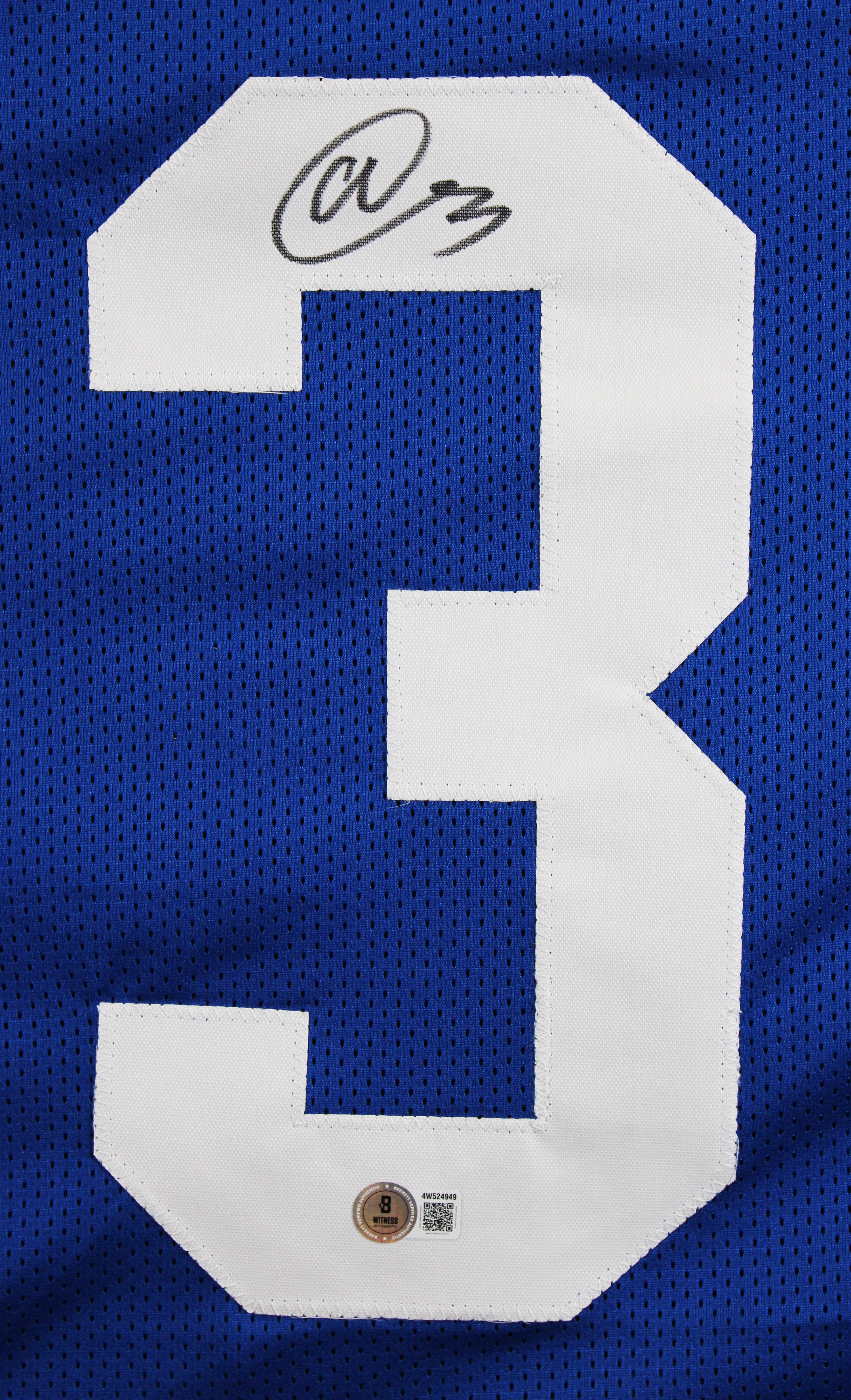 Abdul Carter Authentic Signed Blue Pro Style Jersey Autographed BAS Witnessed 2