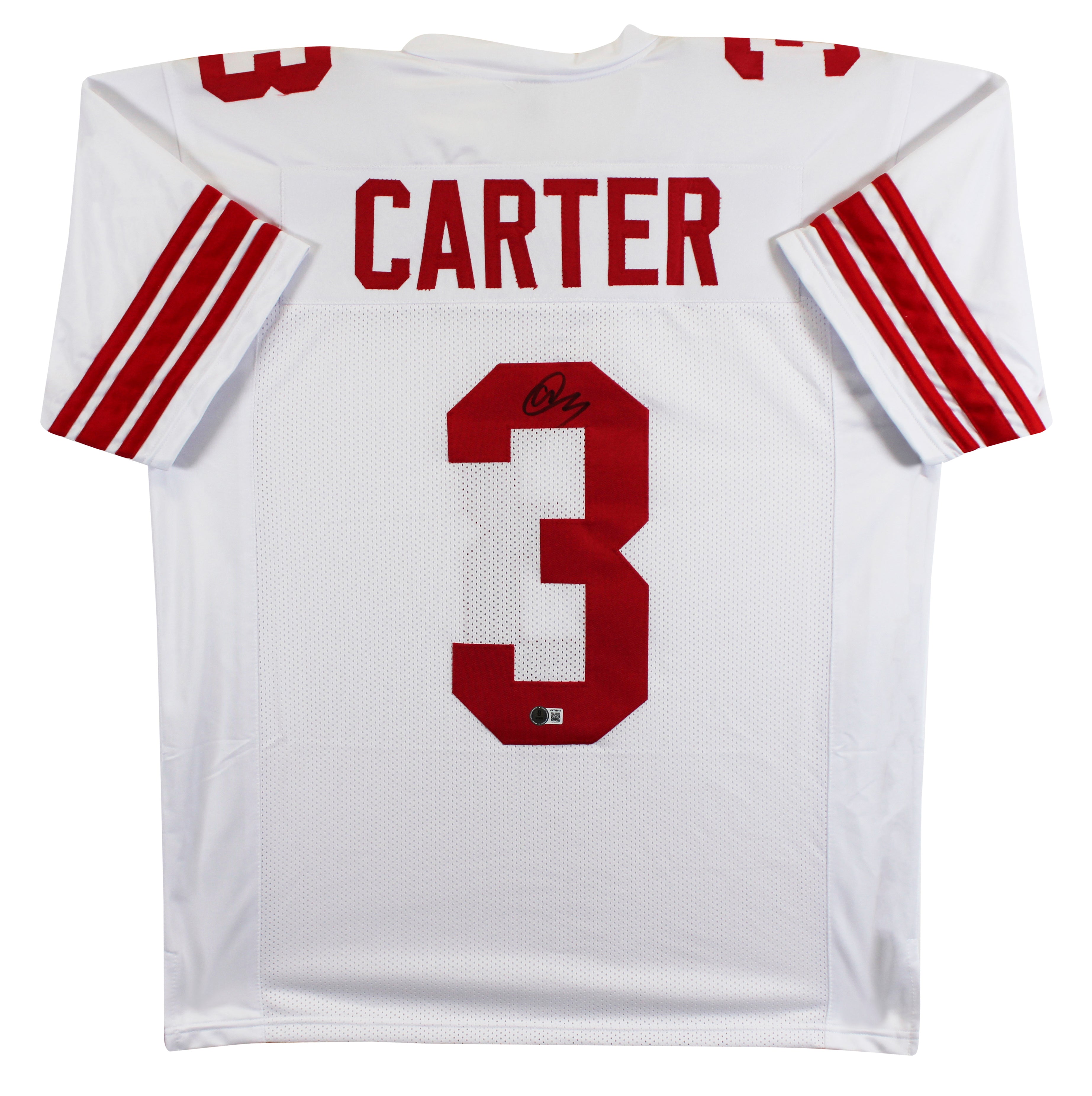 Abdul Carter Authentic Signed White Pro Style Jersey Autographed BAS Witnessed 2