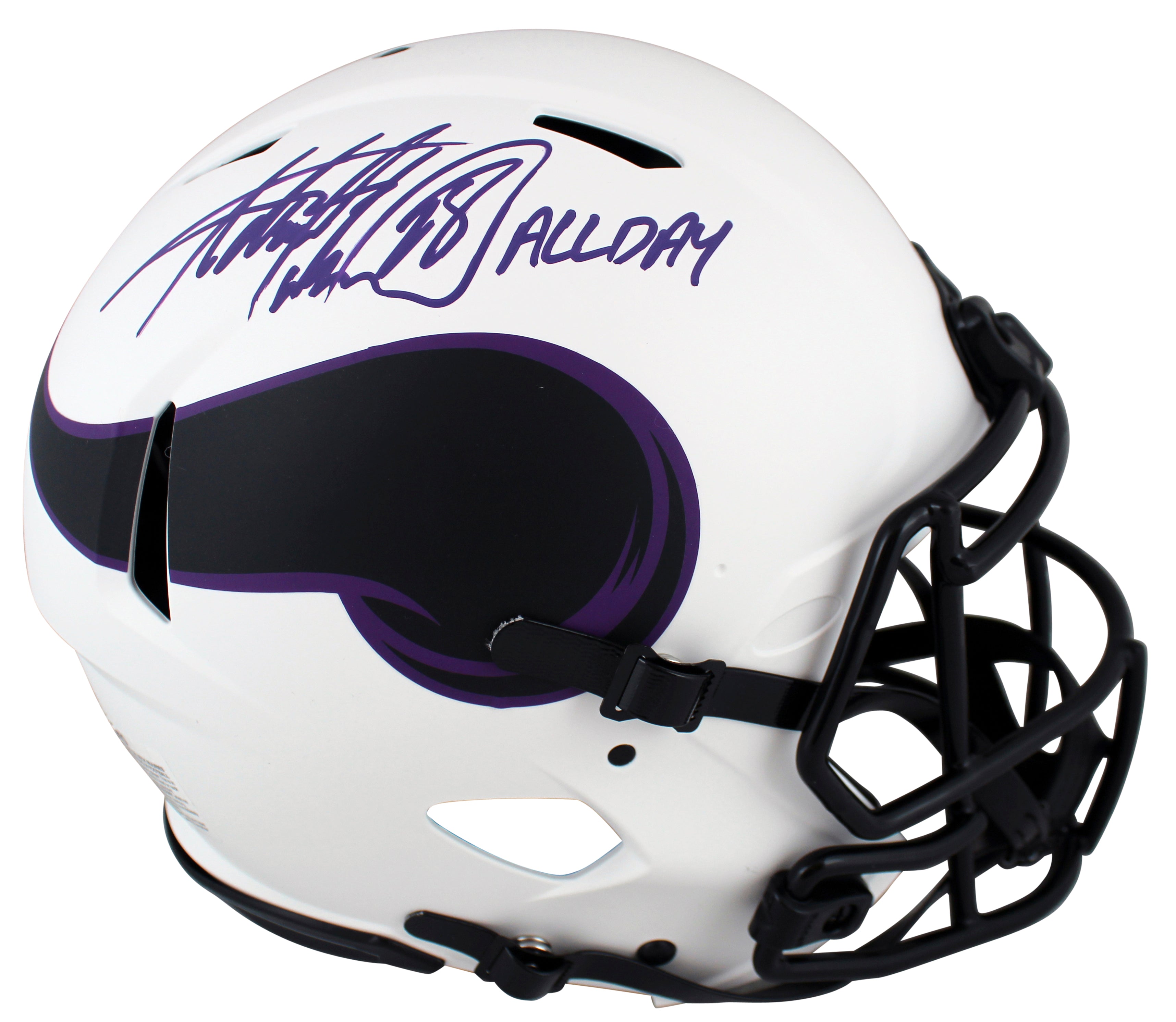 Adrian Peterson "All Day" Signed Lunar F/S Speed Proline Helmet W/ Case BAS Wit