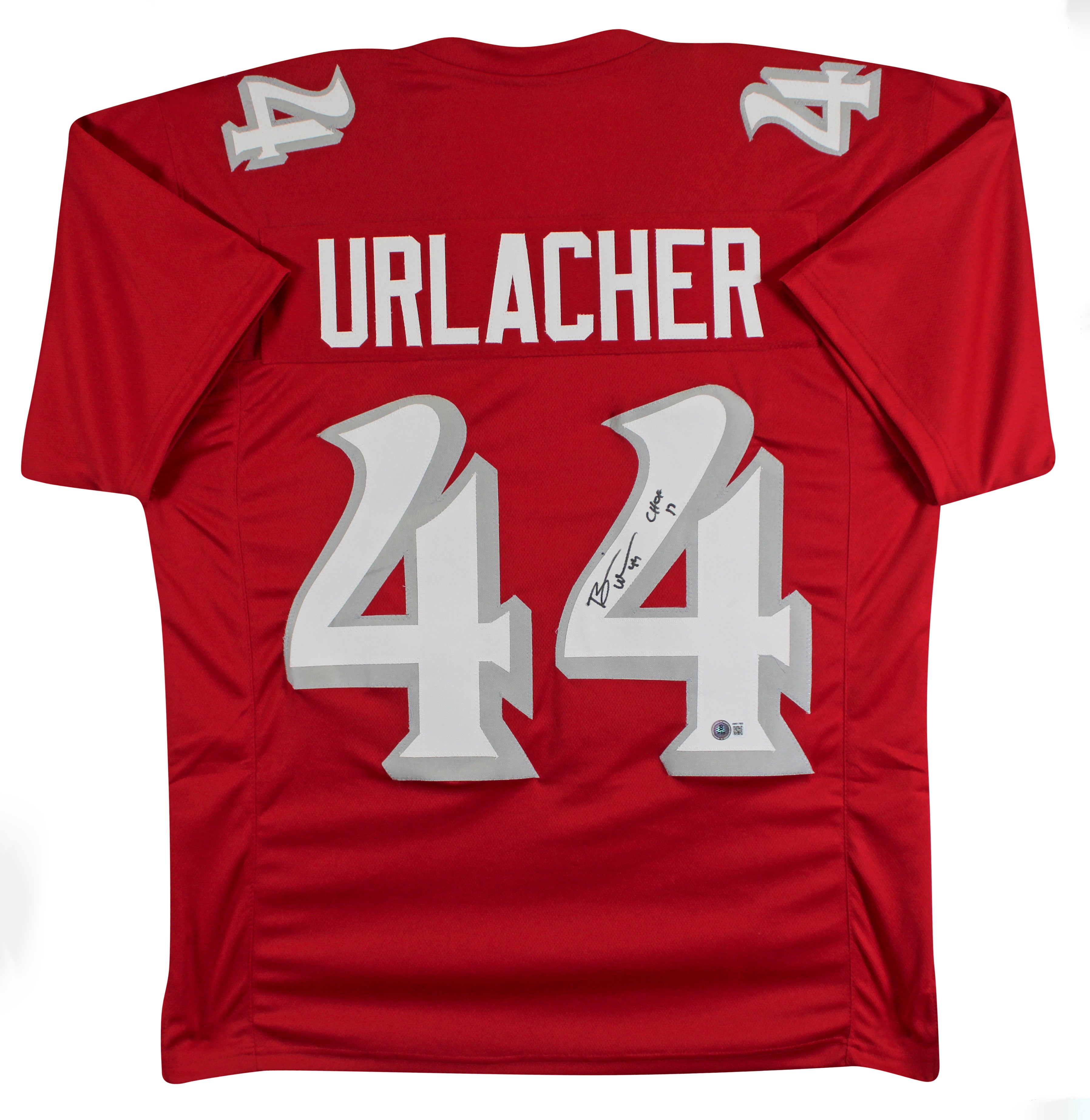 UNM Brian Urlacher "CHOF 17" Authentic Signed Red Pro Style Jersey BAS