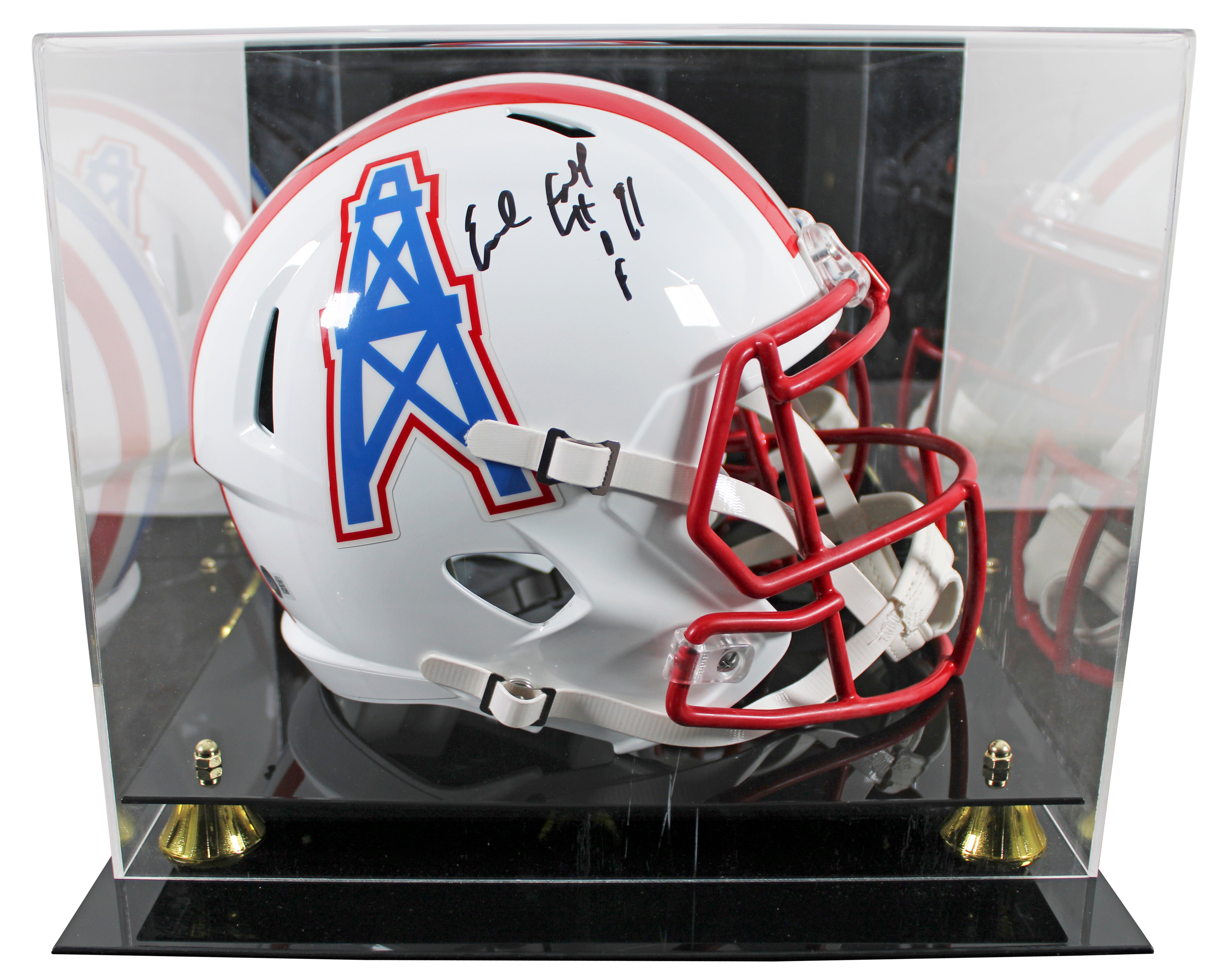 Oilers Earl Campbell "HOF" Signed 1981-98 TB  F/S Speed Rep Helmet W/ Case BAS W
