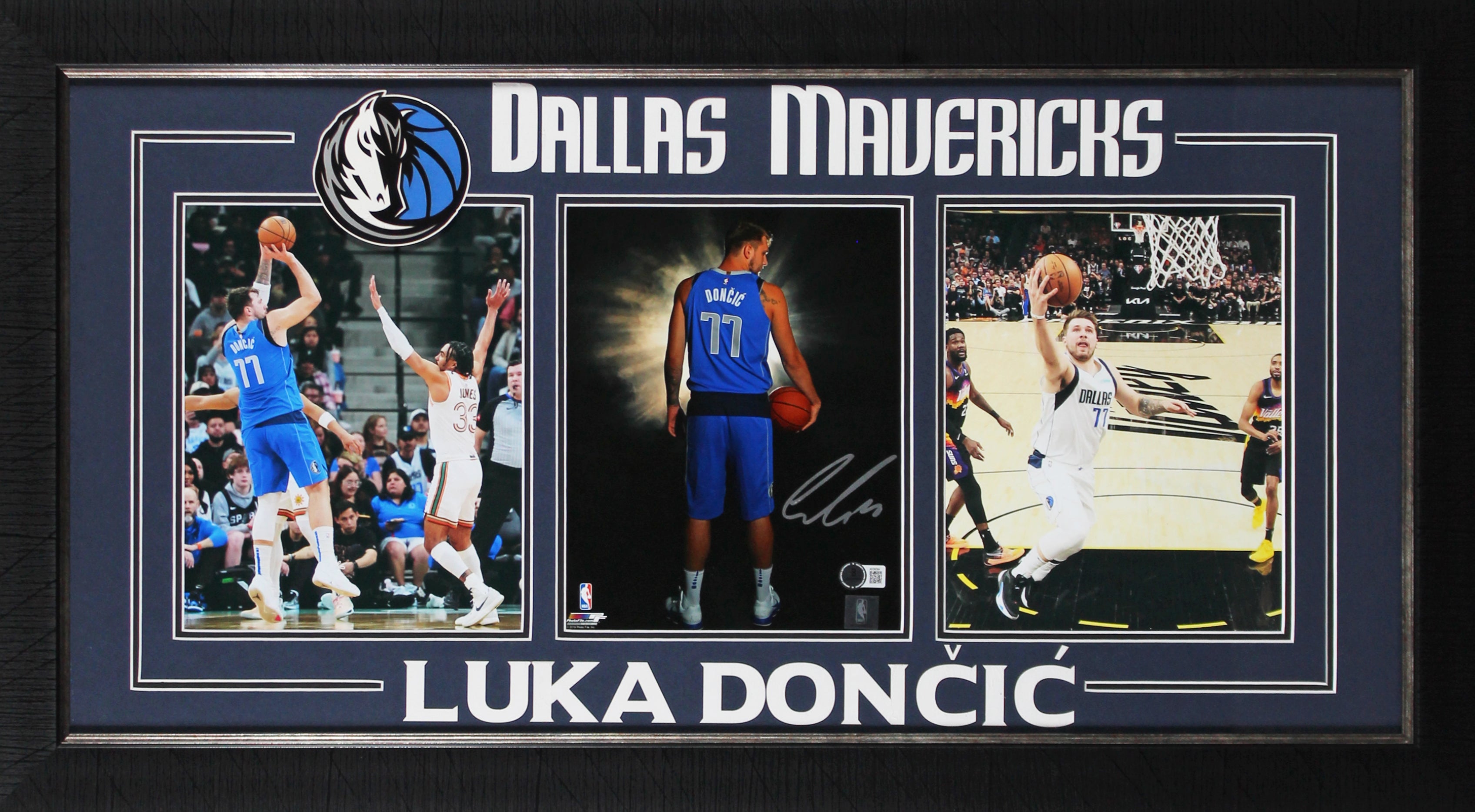 Mavericks Luka Doncic Authentic Signed 8x10 Framed Photo BAS #AE09384