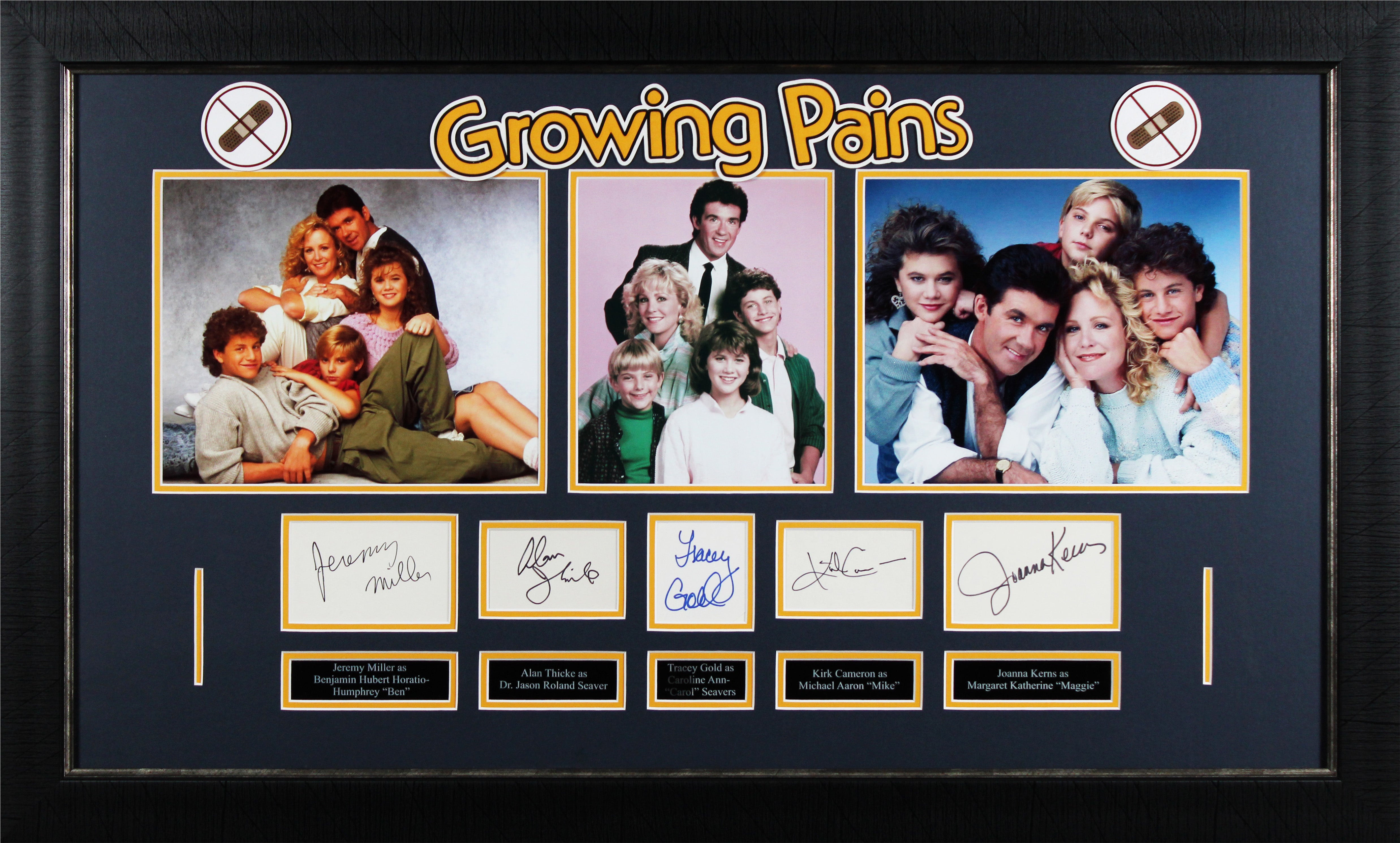 Growing Pains (5) Thicke, Kerns, Gold, Cameron, Miller Signed Framed Display BAS