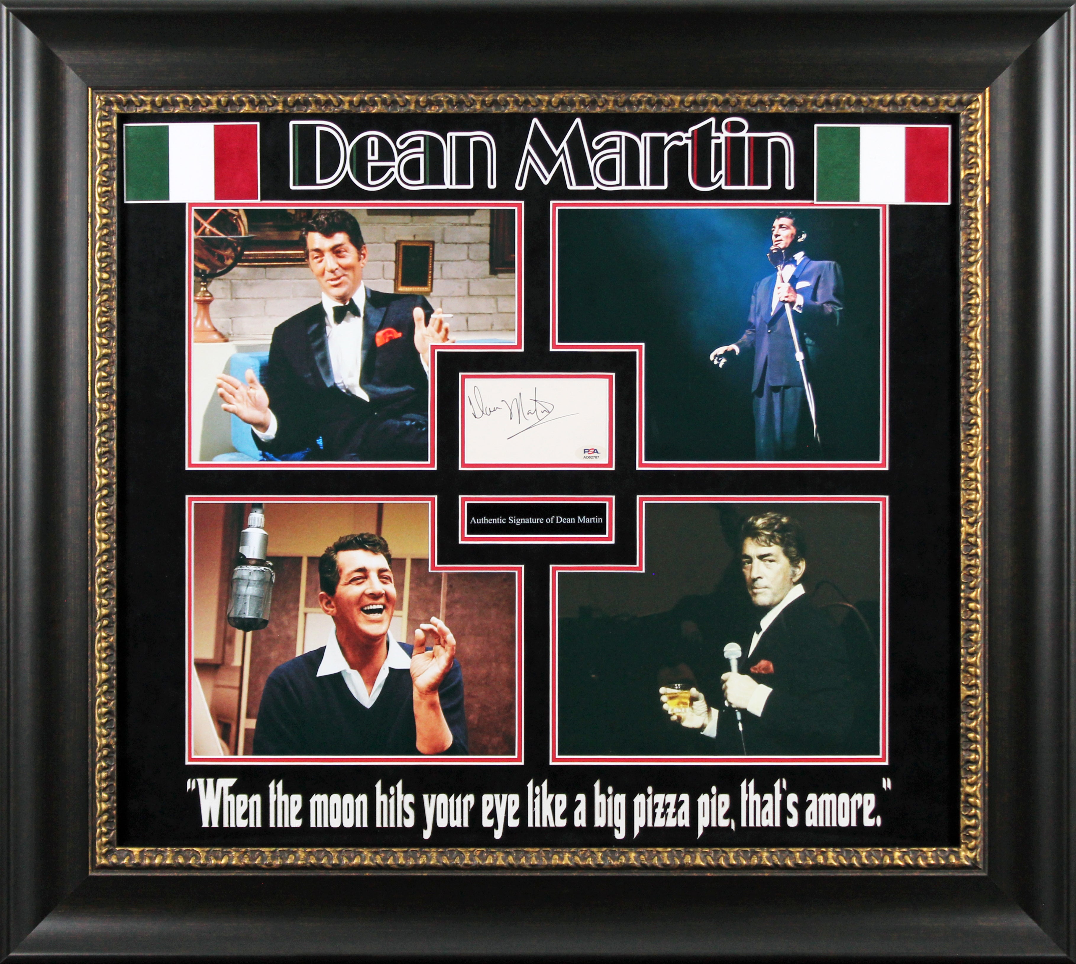 Dean Martin The Rat Pack Authentic Signed & Framed 3x5 Index Card PSA/DNA