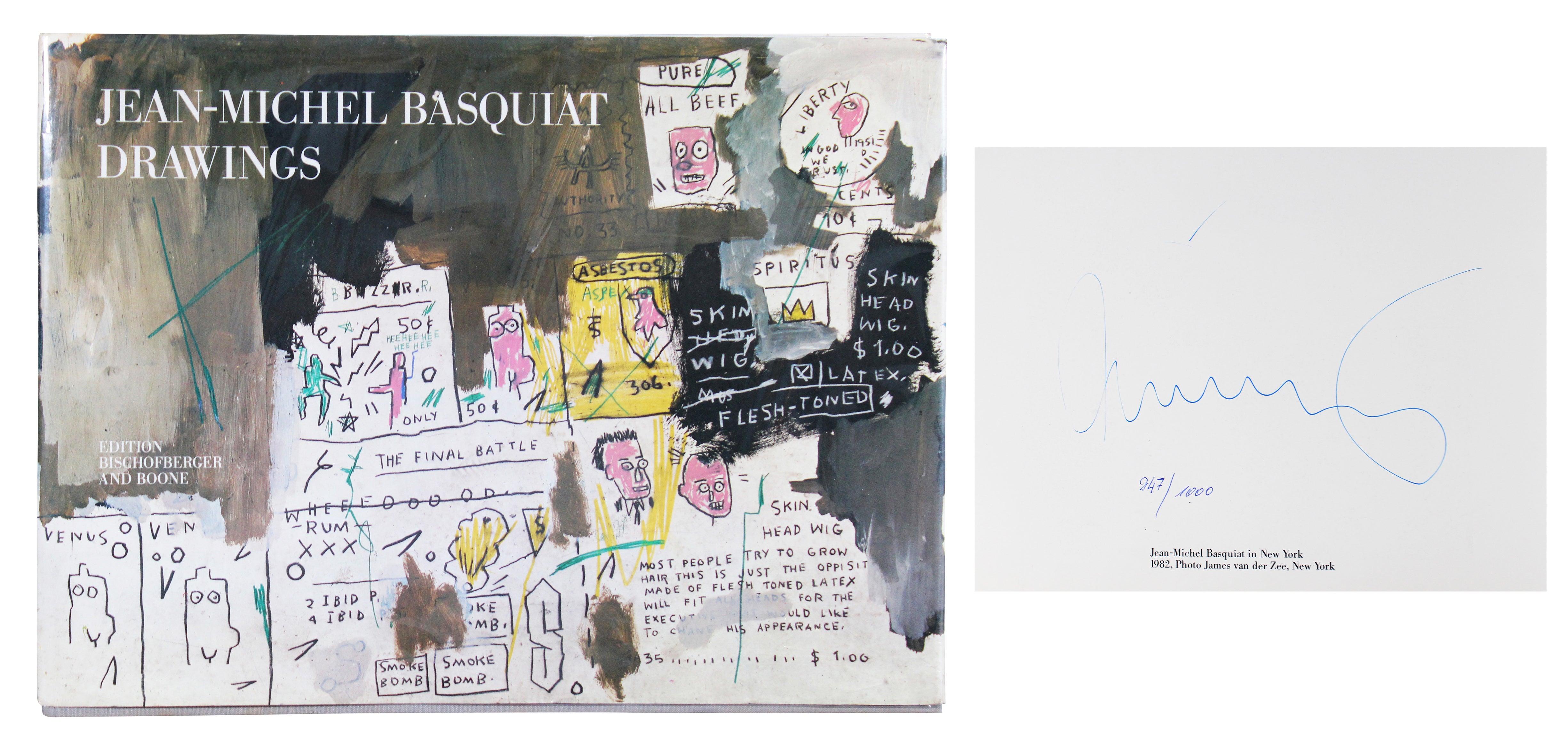 Jean-Michel Basquiat Signed Drawings 1st Edition Book LE #247/1000 BAS #AE13630