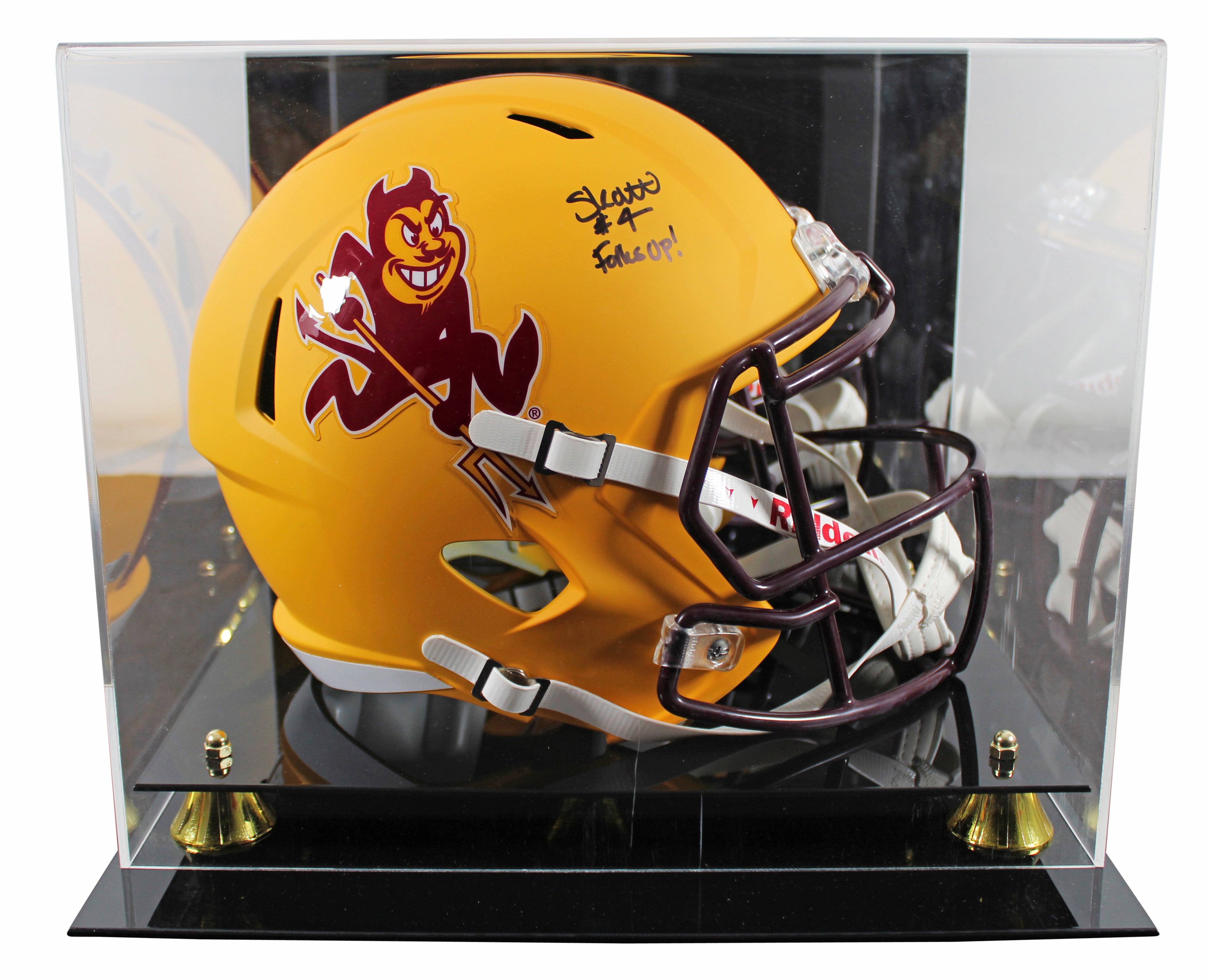 Arizona State Cameron Skattebo Signed Sparky F/S Speed Rep Helmet W/ Case BAS W