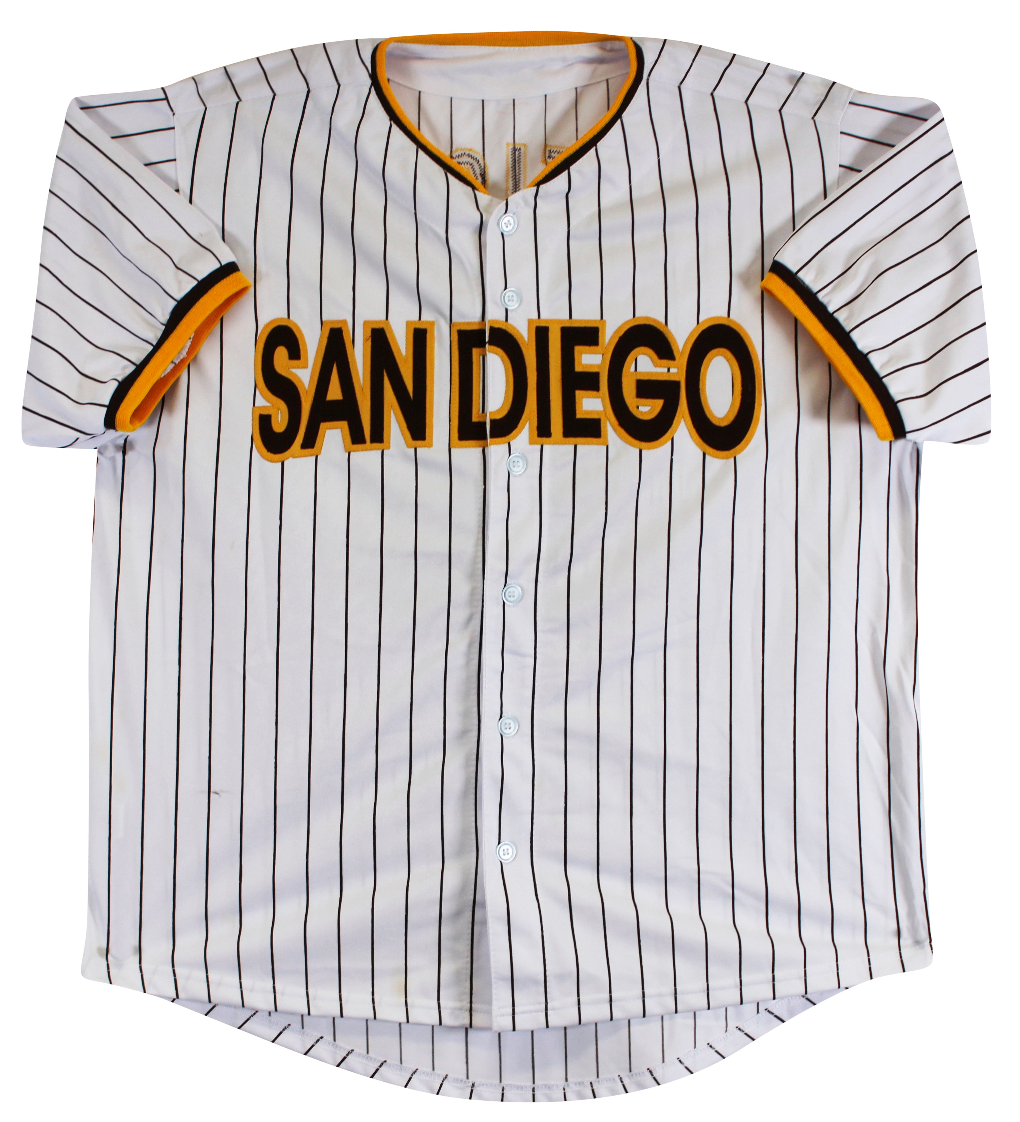 Fernando Tatis Jr. Signed White Pinstripe Pro Style Jersey BAS #BU55021