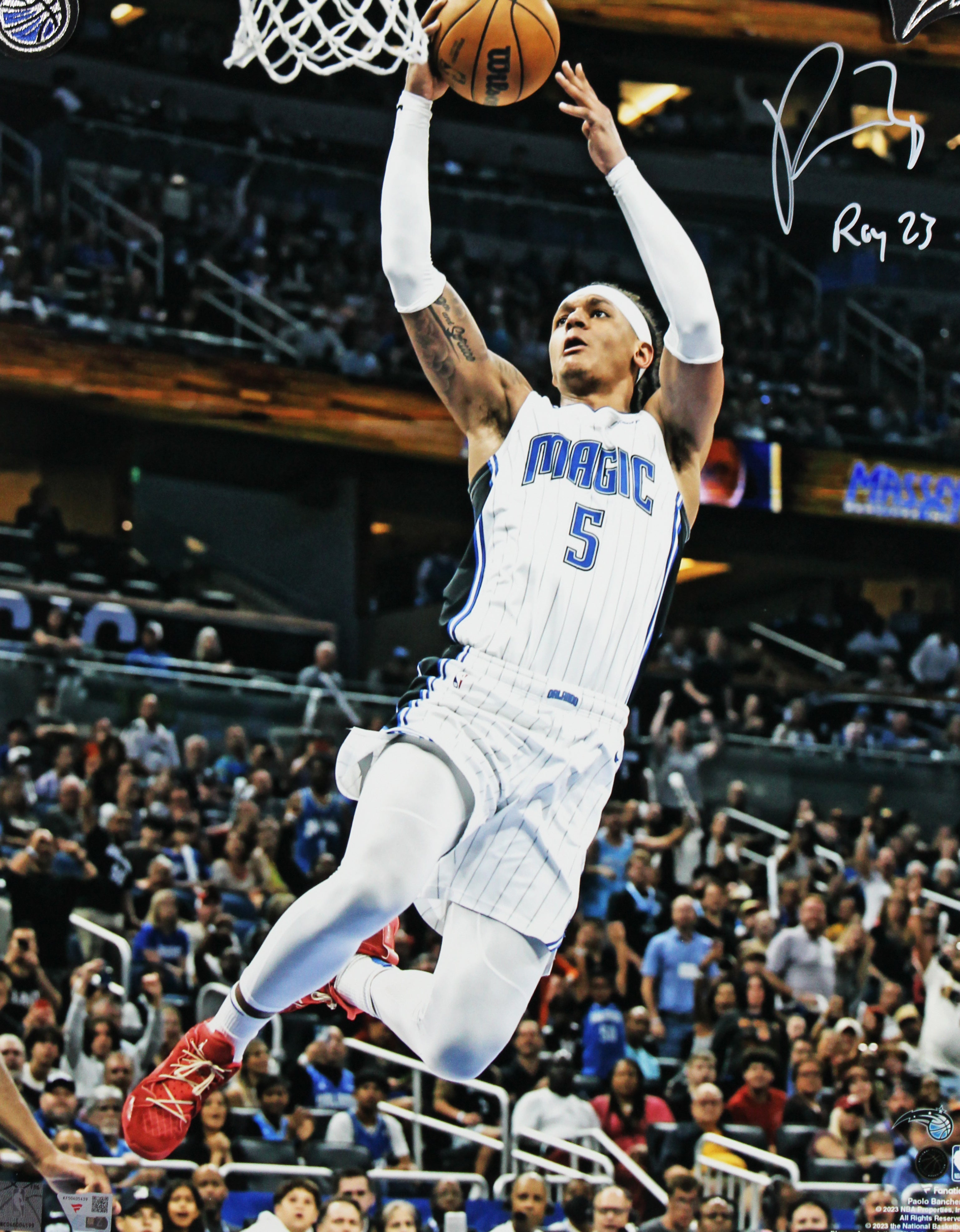 Magic Paolo Banchero "ROY 23"  Authentic Signed 16x20 Framed Photo Fanatics